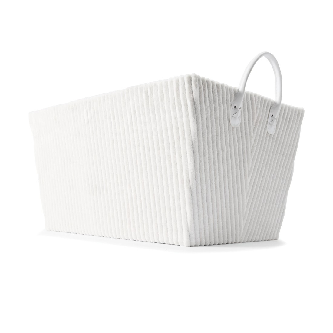 6 Tapered Ribbed Basket - White, 6 of 8