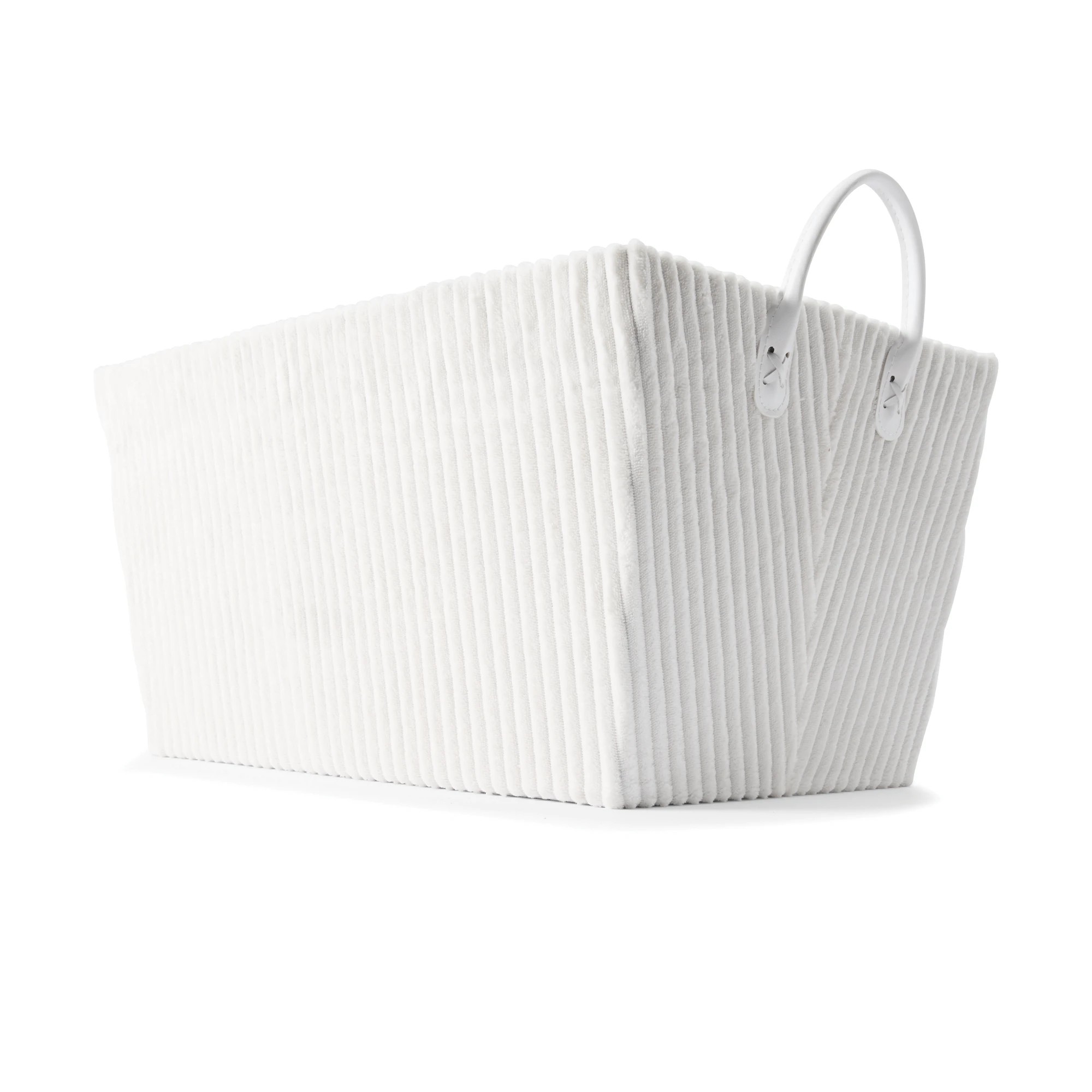 6 Tapered Ribbed Basket - White, 6 of 8