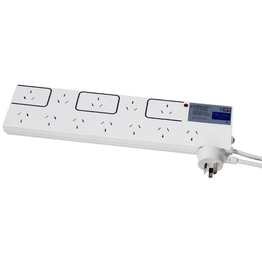 1 HPM 12 Outlet Surge Protected Powerboard, 1 of 1