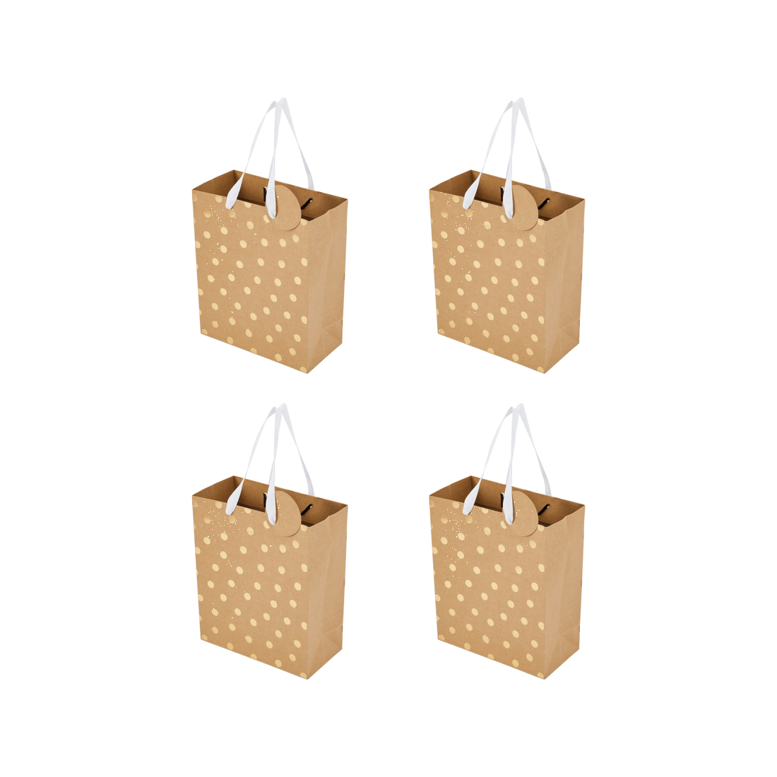 1 4 Pack Multi Kraft Foil Gift Bags - Medium, 1 of 4