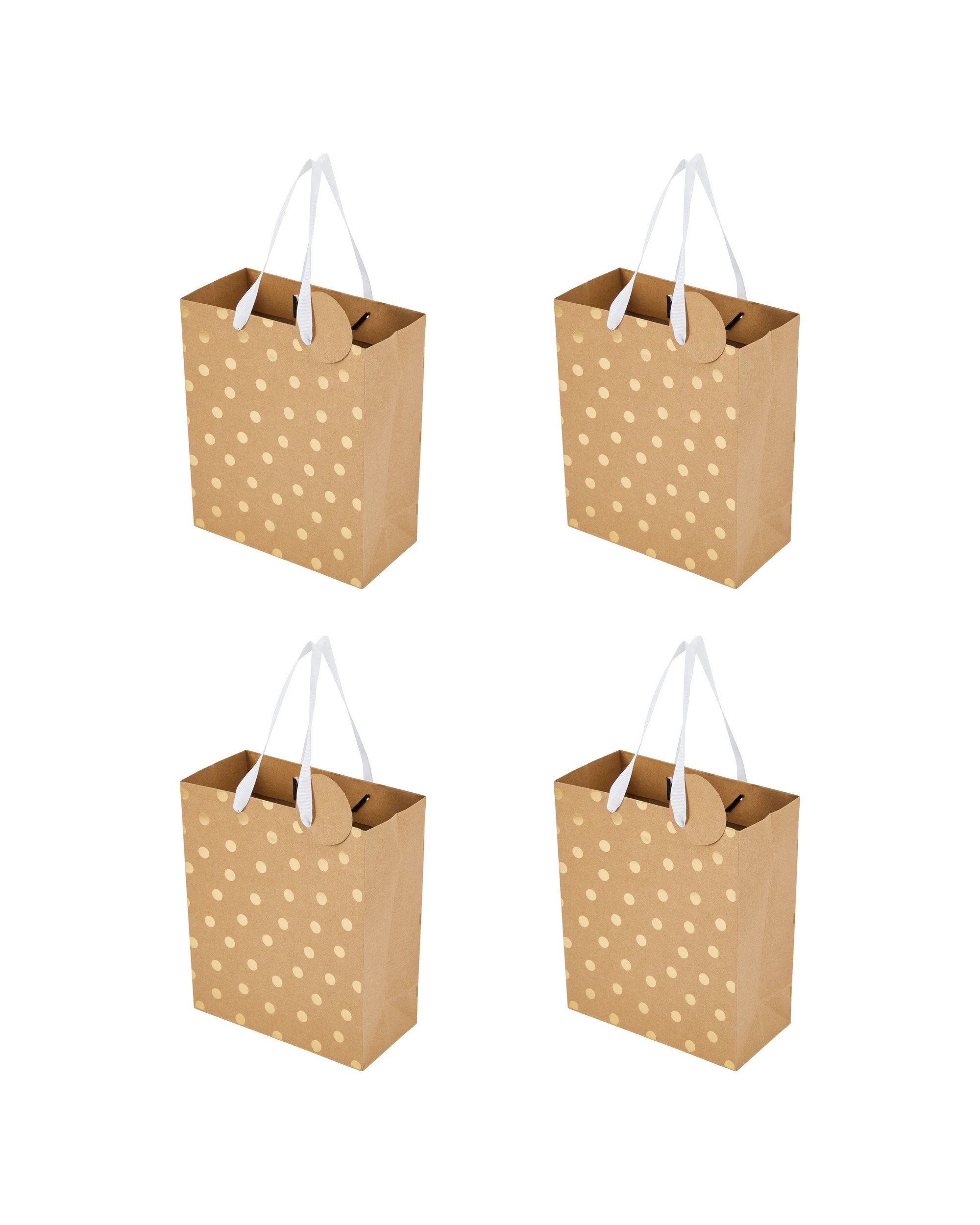 1 4 Pack Multi Kraft Foil Gift Bags - Medium, 1 of 4