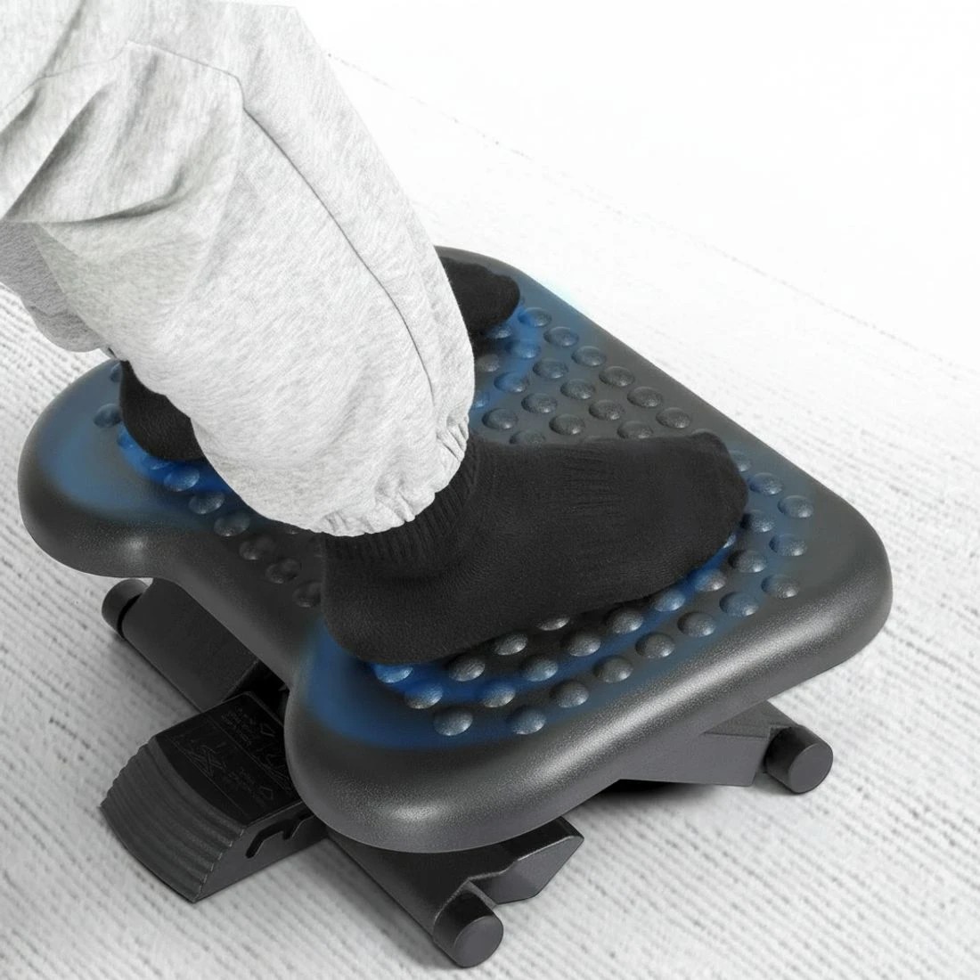 3 Artiss Foot Rest Stool Office Under Desk Angle Adjustable Footrest Massage - Black, 3 of 5