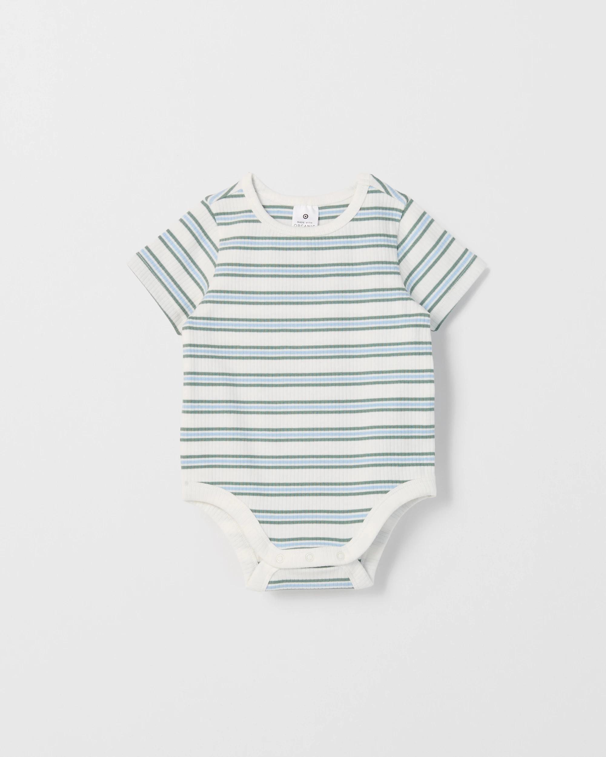 3 Target Baby Organic Cotton 3 Pack Ribbed Bodysuits COASTAL BLUE, 3 of 5