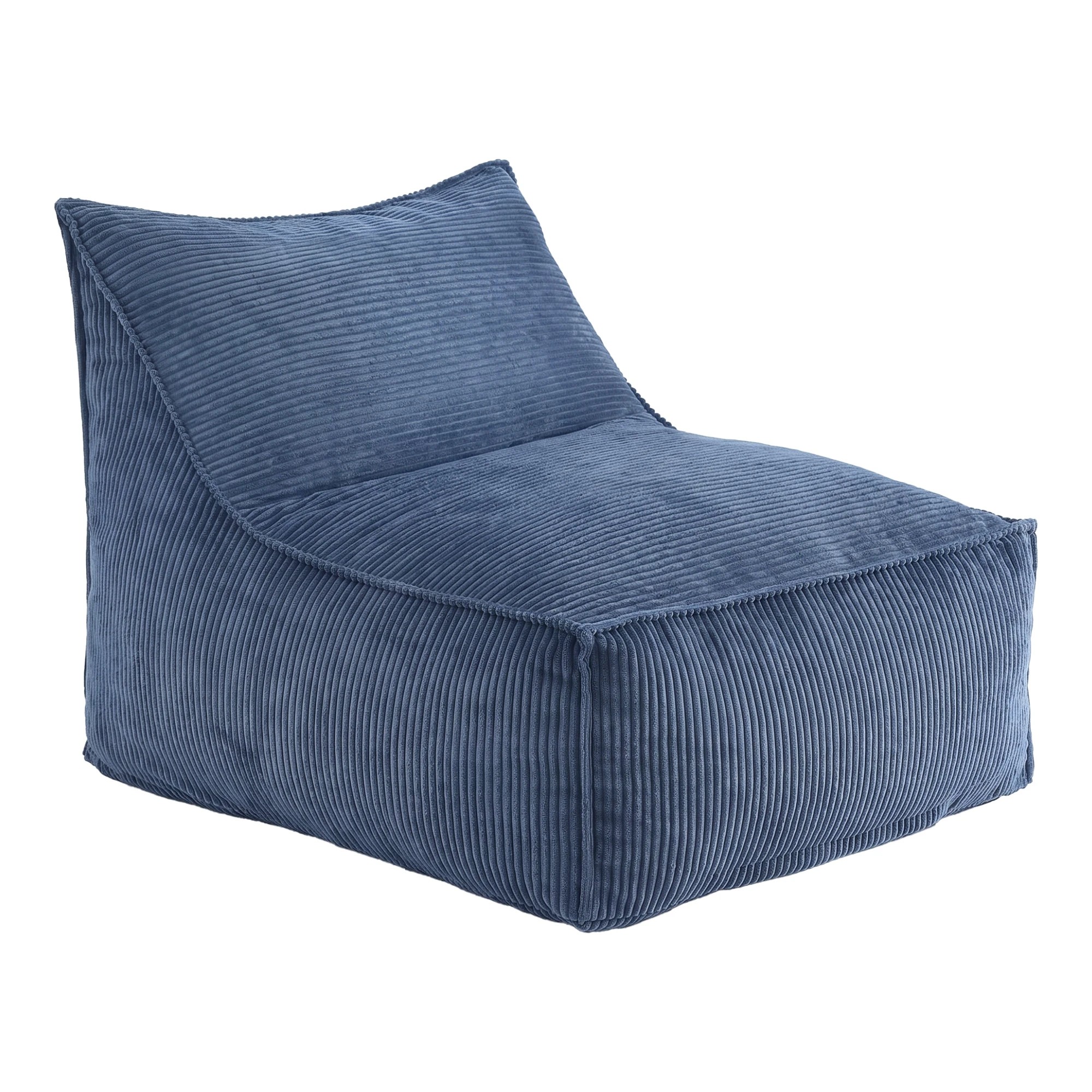 1 Artiss Bean Bag Chair Cover Corduroy No Filler Washable Lazy Sofa Cover - Blue, 1 of 10