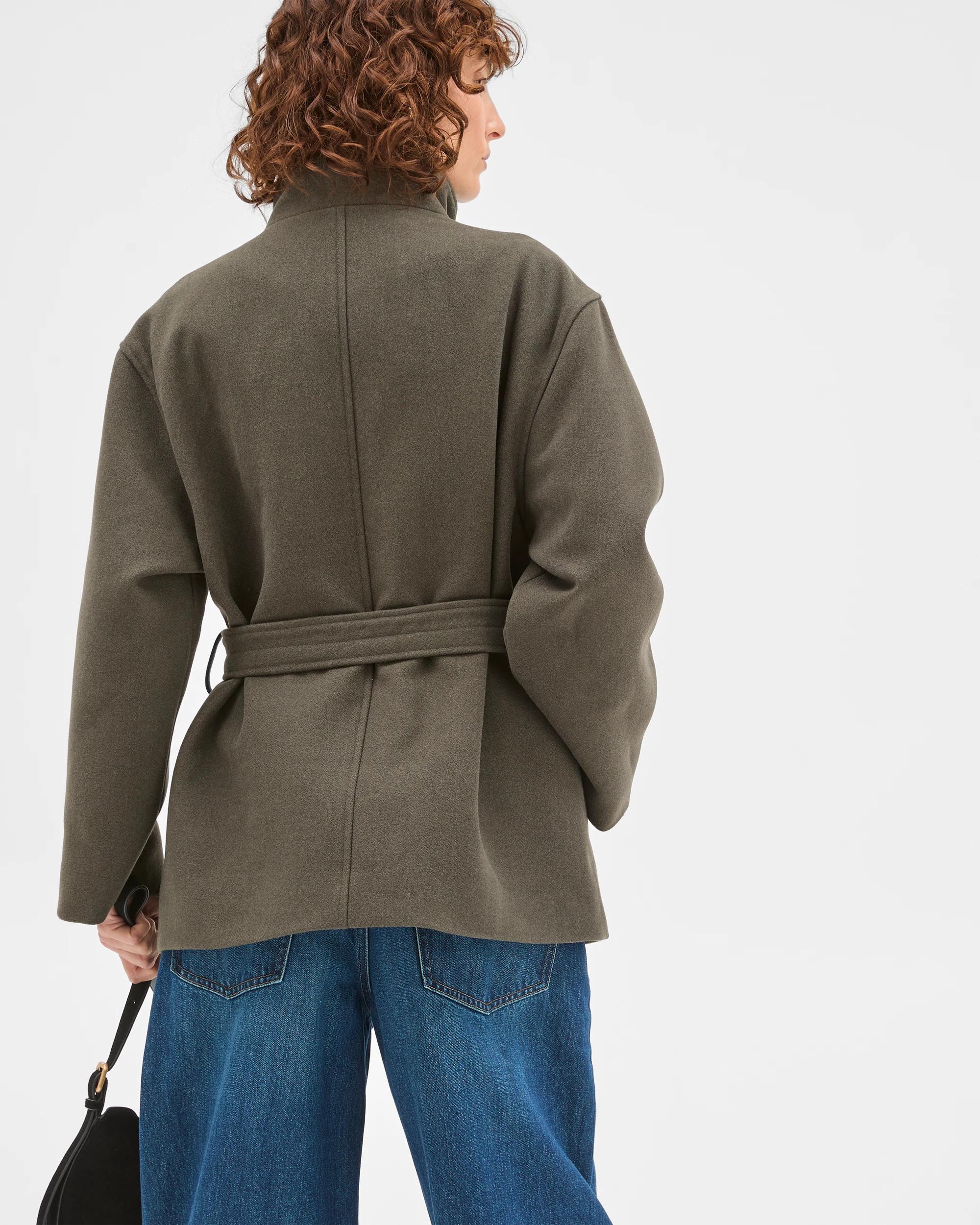 7 Target Woman Tie Waist Duffle Coat OREGANO, 7 of 10
