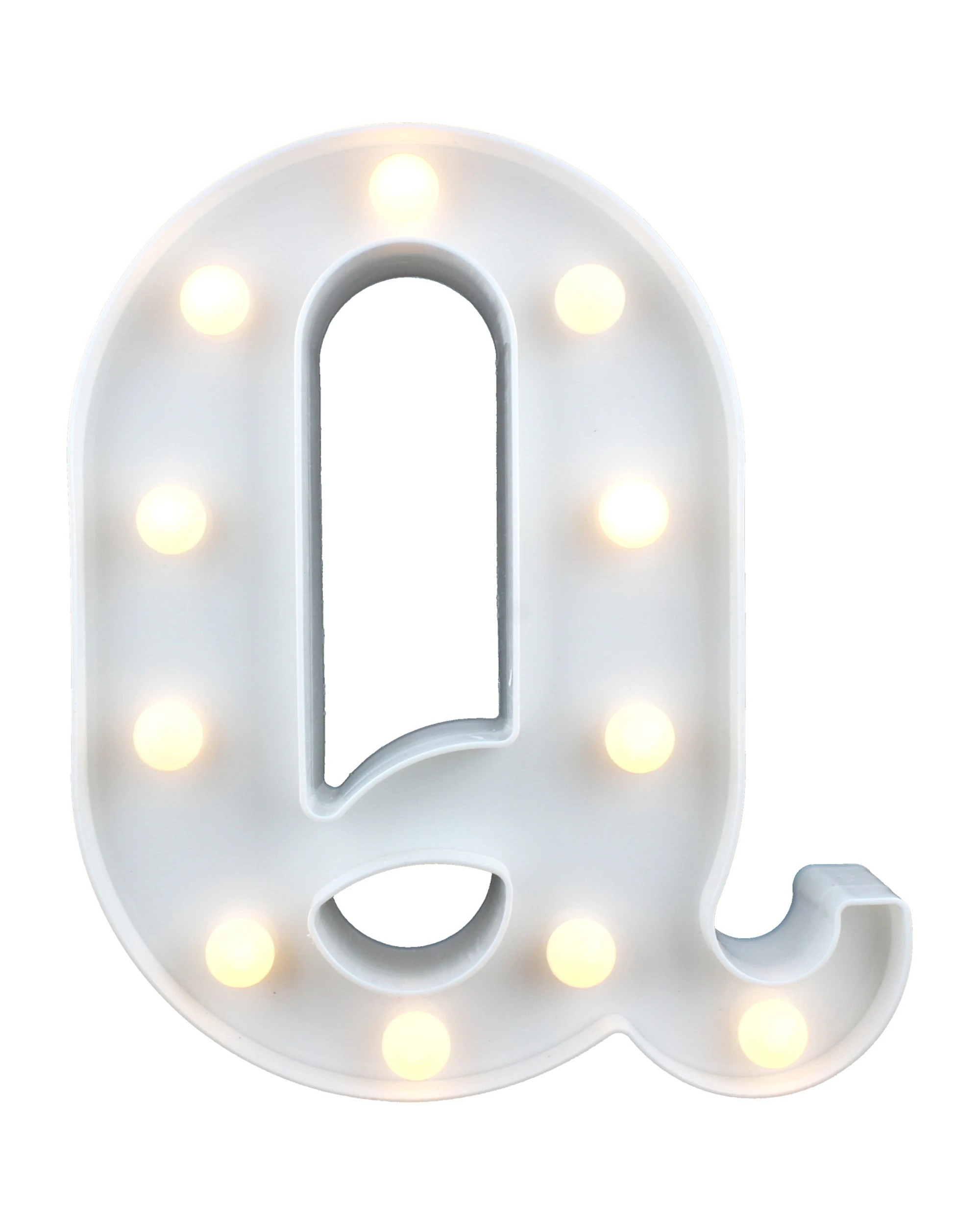 1 Partyrama LED Light Up Letter Q White, 1 of 3