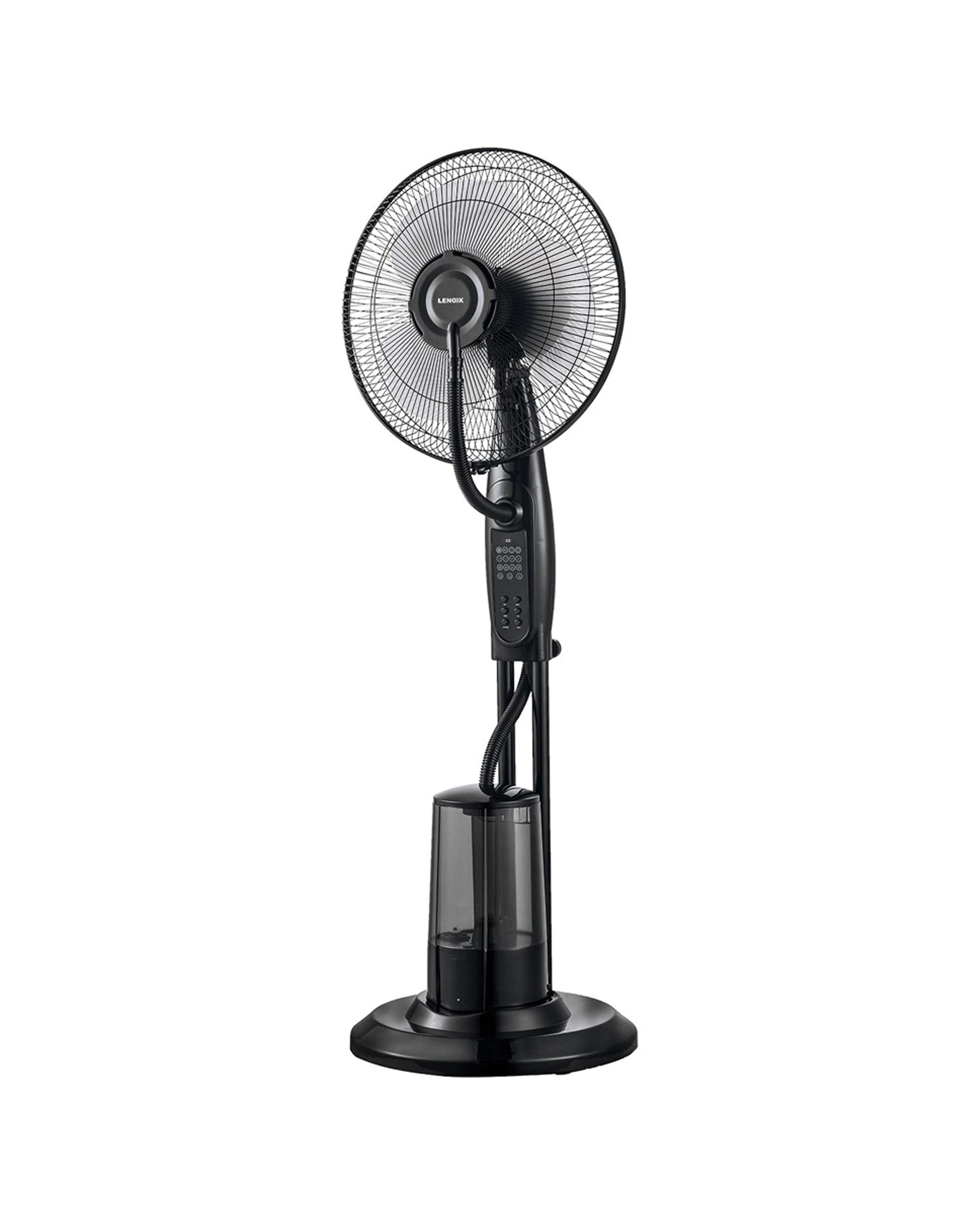1 Lenoxx 40cm Home Standing Pedestal Air Cooling Fan W/misting Water Spray - Black, 1 of 5