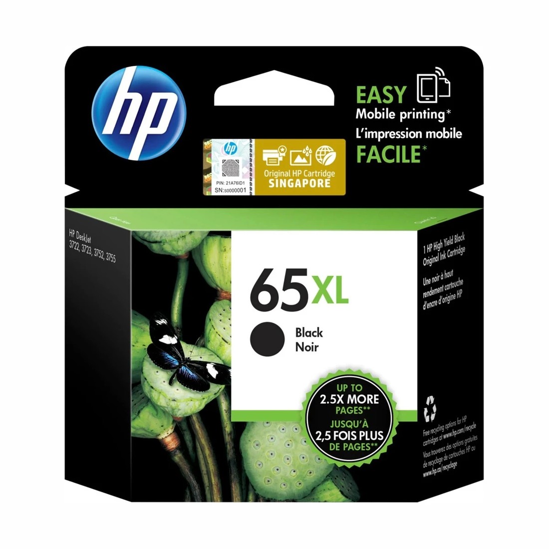 1 HP 65XL High Yeild Black Original Ink Cartridge, 1 of 1