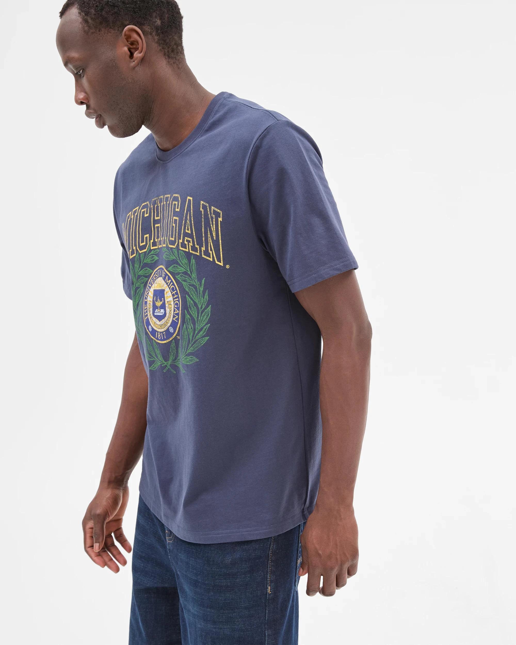 3 Michigan State University Licensed University of Michigan T-Shirt NAVY BLUE, 3 of 5