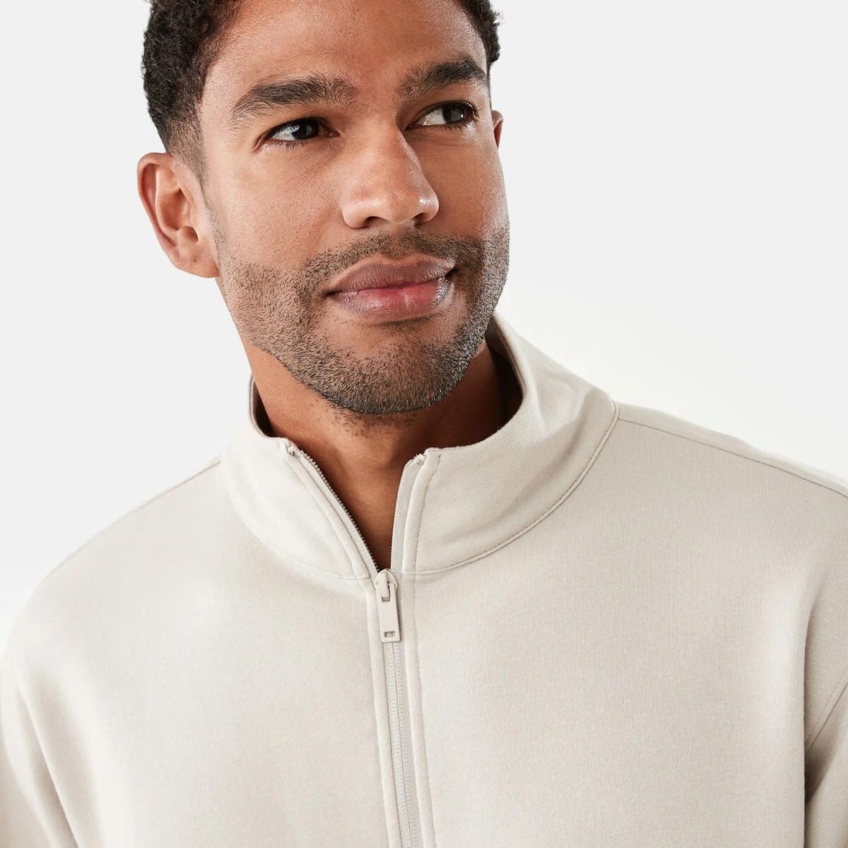 4 Active Mens Half Zip Pullover Sil Beige, 4 of 6