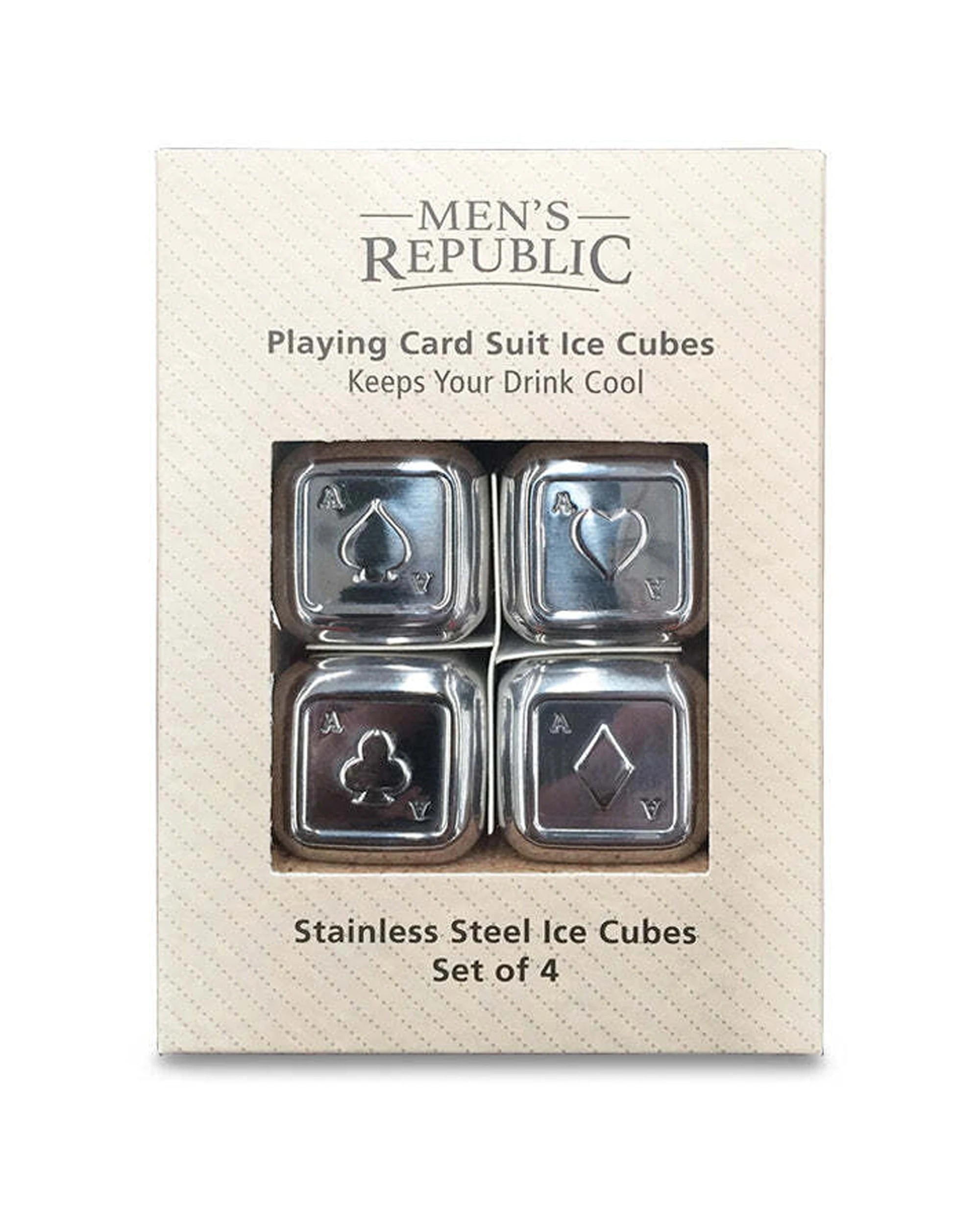2 Mens Republic 4Pc Playing Card Suits Stainless Steel Ice Cubes Set - Metallic, 2 of 3
