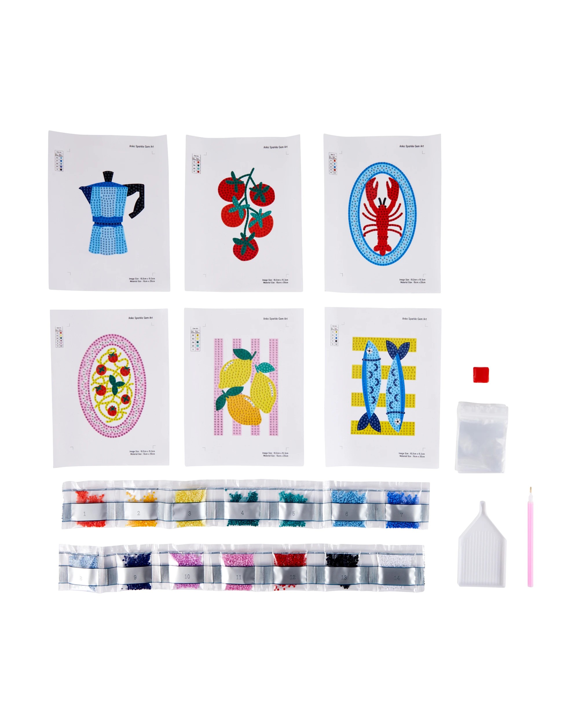 2 6 Piece DIY Mini Sparkle Gem Art Set, 2 of 3