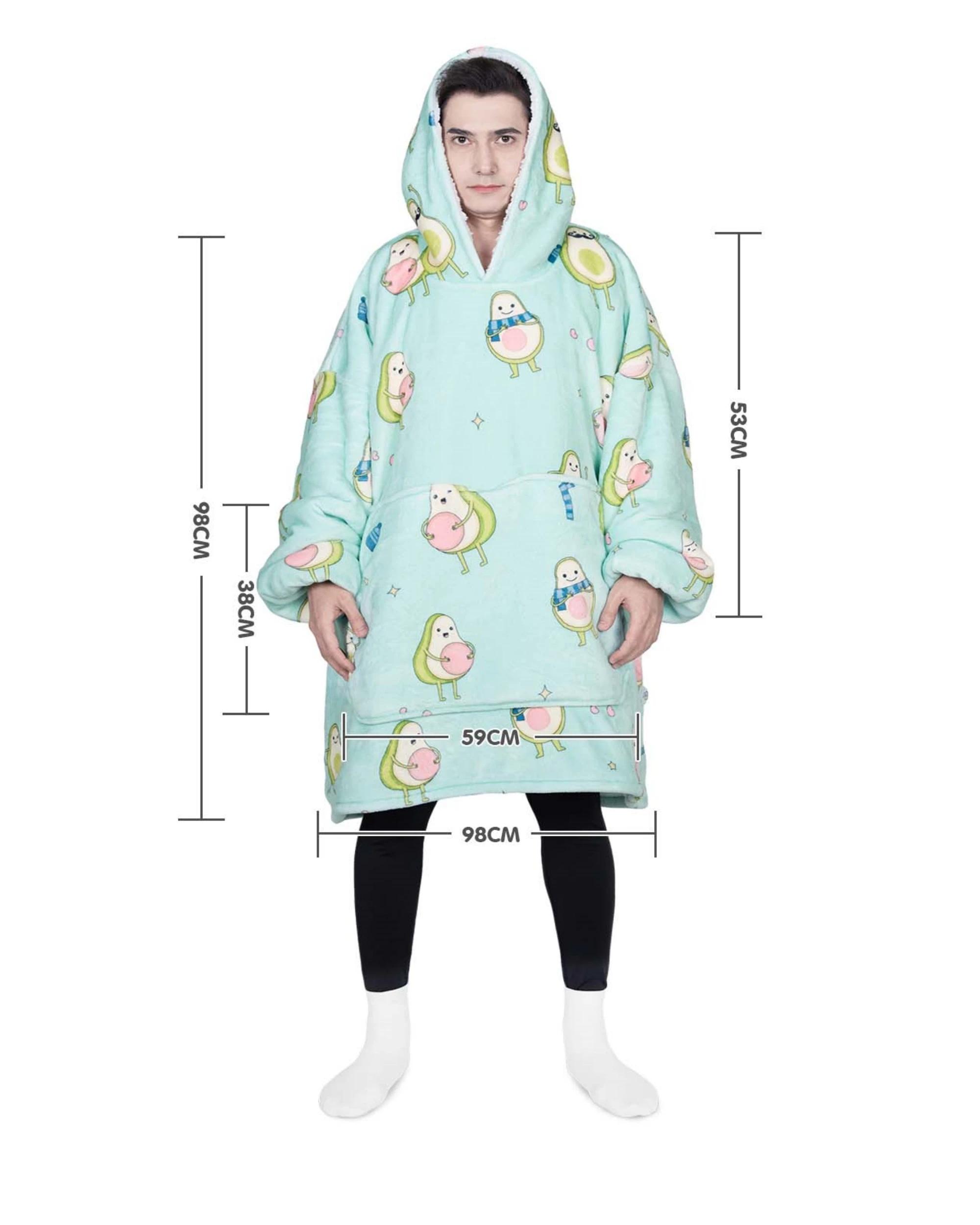 3 Advwin Winter Wearable Blanket Hoodie Adult Pink Point AVOCADO FAMILY, 3 of 5