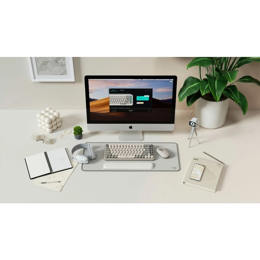 7 Logitech POP Keys Wireless Keyboard Mist Sand, 7 of 7