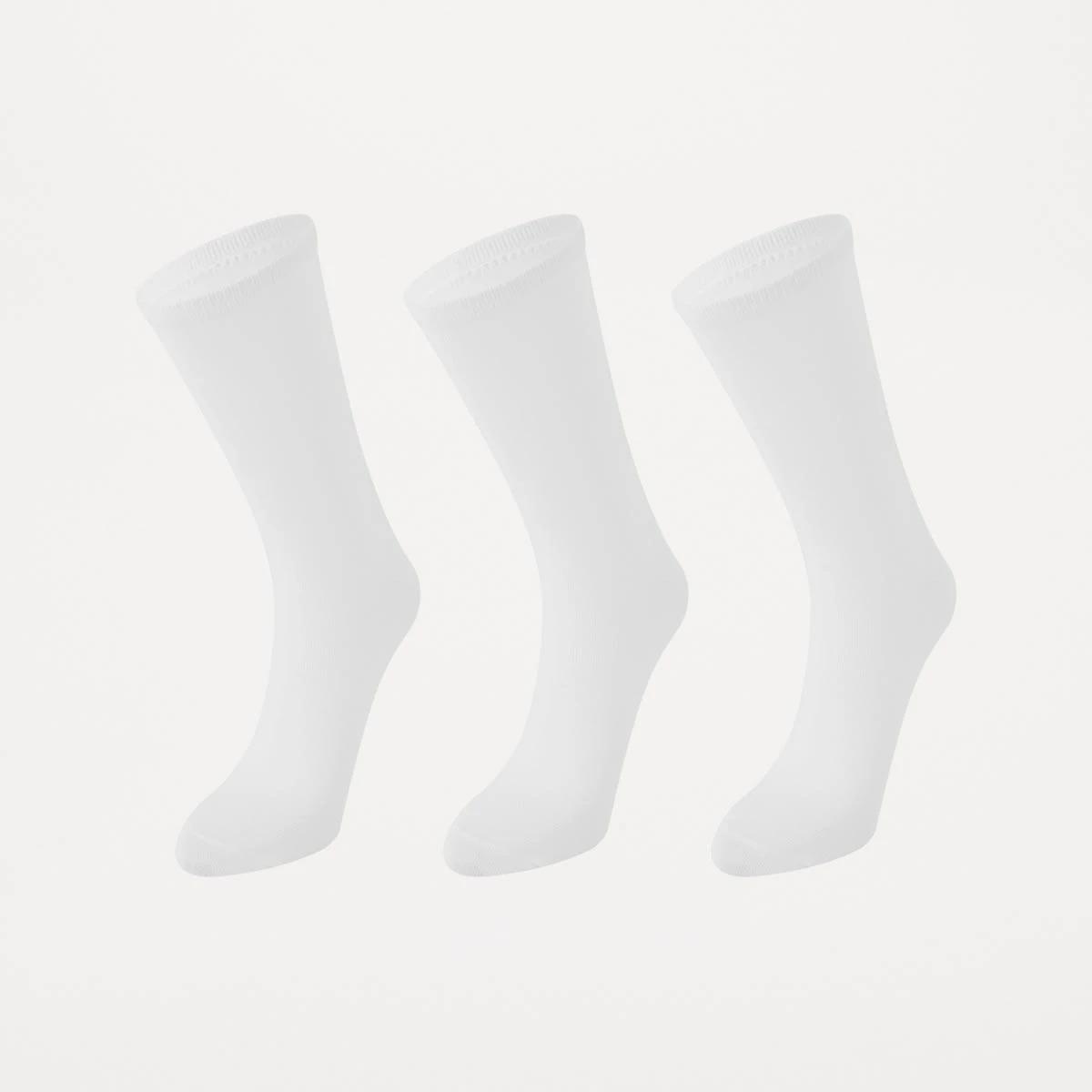 1 3 Pack Crew Socks WHITE, 1 of 4