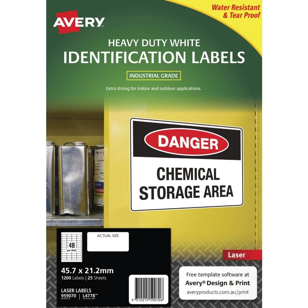 2 Avery 48UP Heavy Duty Laser Labels White 25 Sheets, 2 of 4