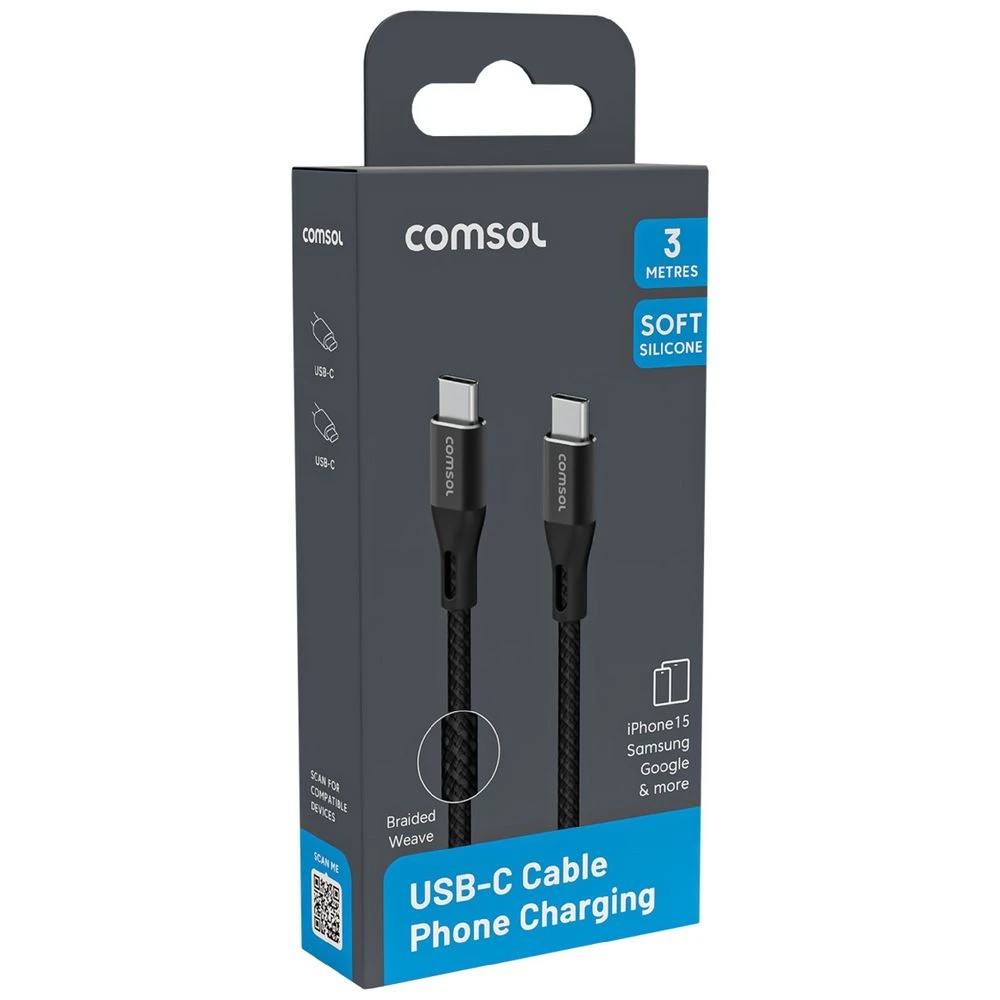 2 Comsol USB-C Cable 3m Black, 2 of 4