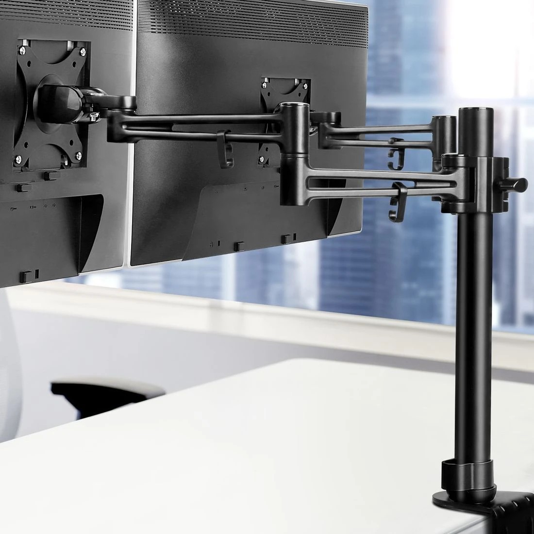 8 Artiss Monitor Arm Dual Desk Mount Screen Holder Bracket - Black, 8 of 10