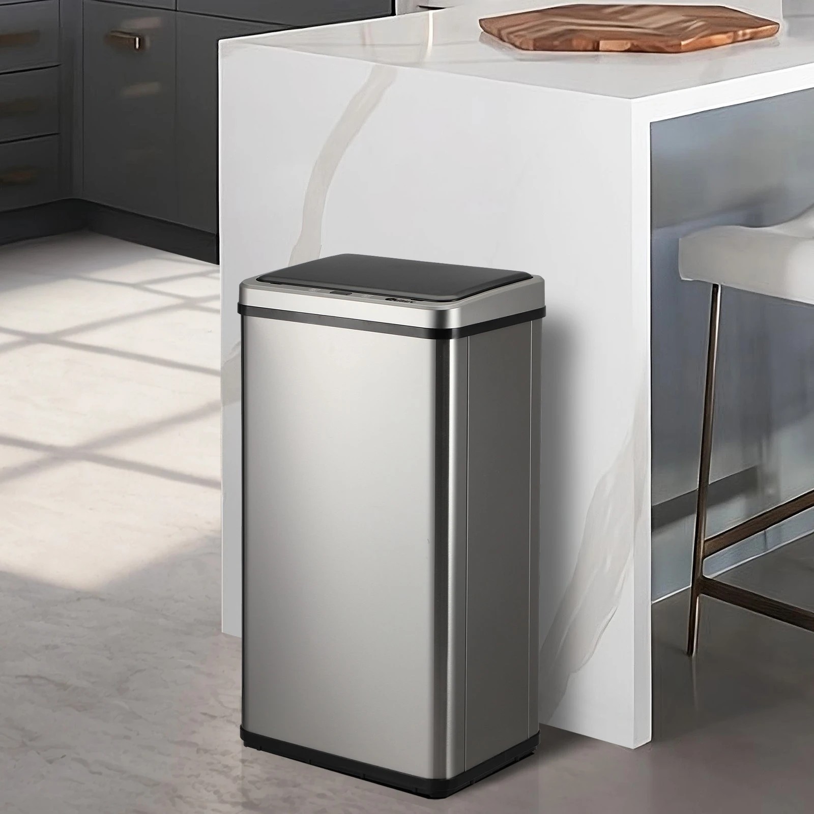 9 Oikiture 40L Motion Sensor Rubbish Bin - Silver, 9 of 10