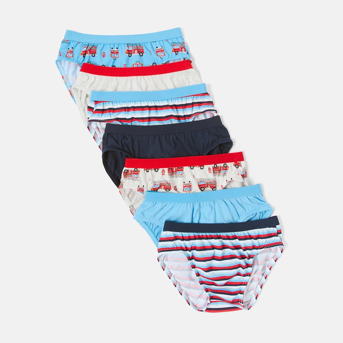 1 7 Pack Print Briefs Firetruck, 1 of 10