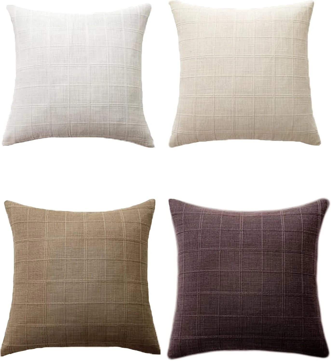 4 Gioia Casa 4-Pack Linen Look Cushion Covers 45cm x 45cm - Earthy Neutrals, 4 of 4