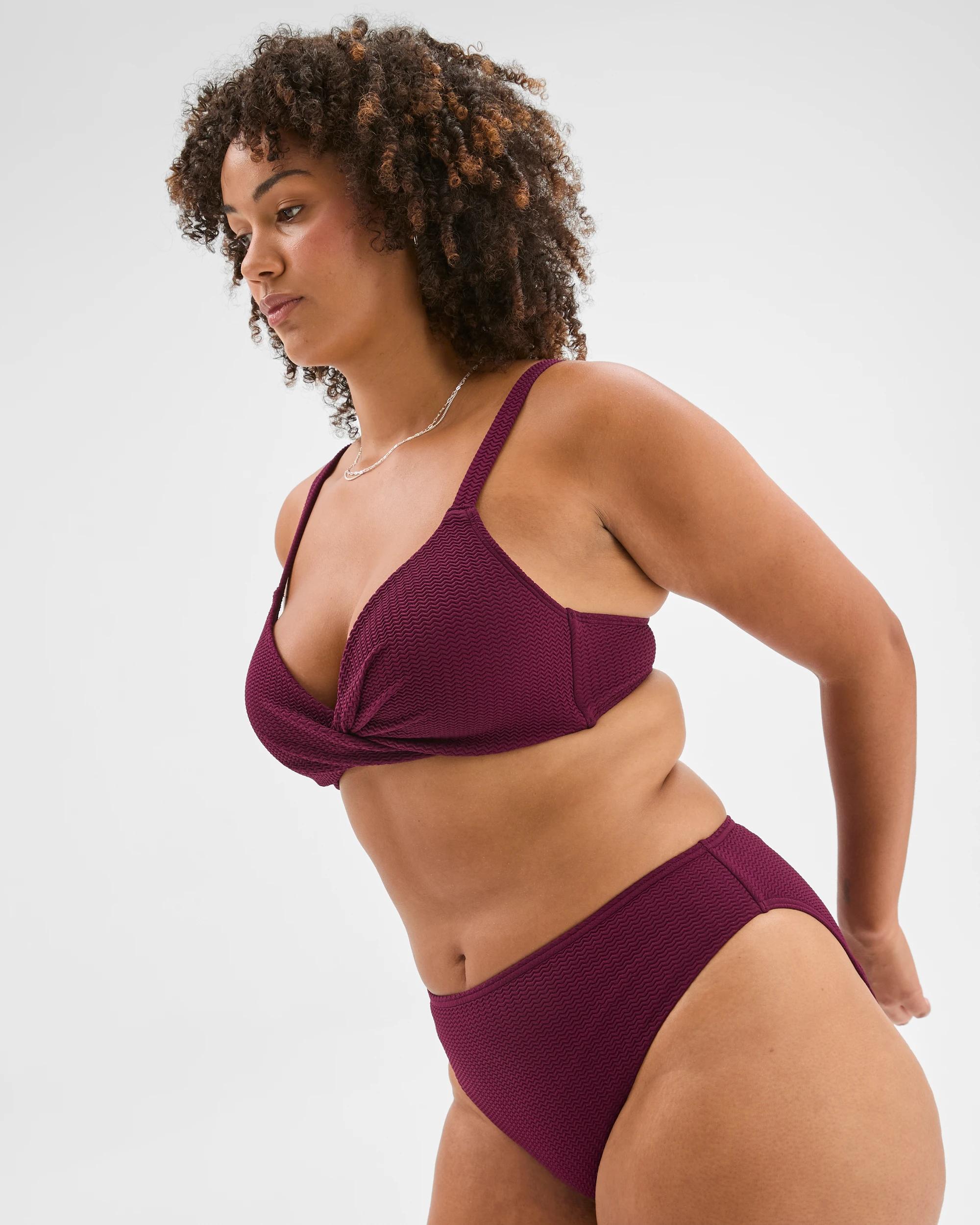 10 Target Woman Resort Crinkle High Waisted High Cut Bikini Briefs DEEP PLUM, 10 of 10