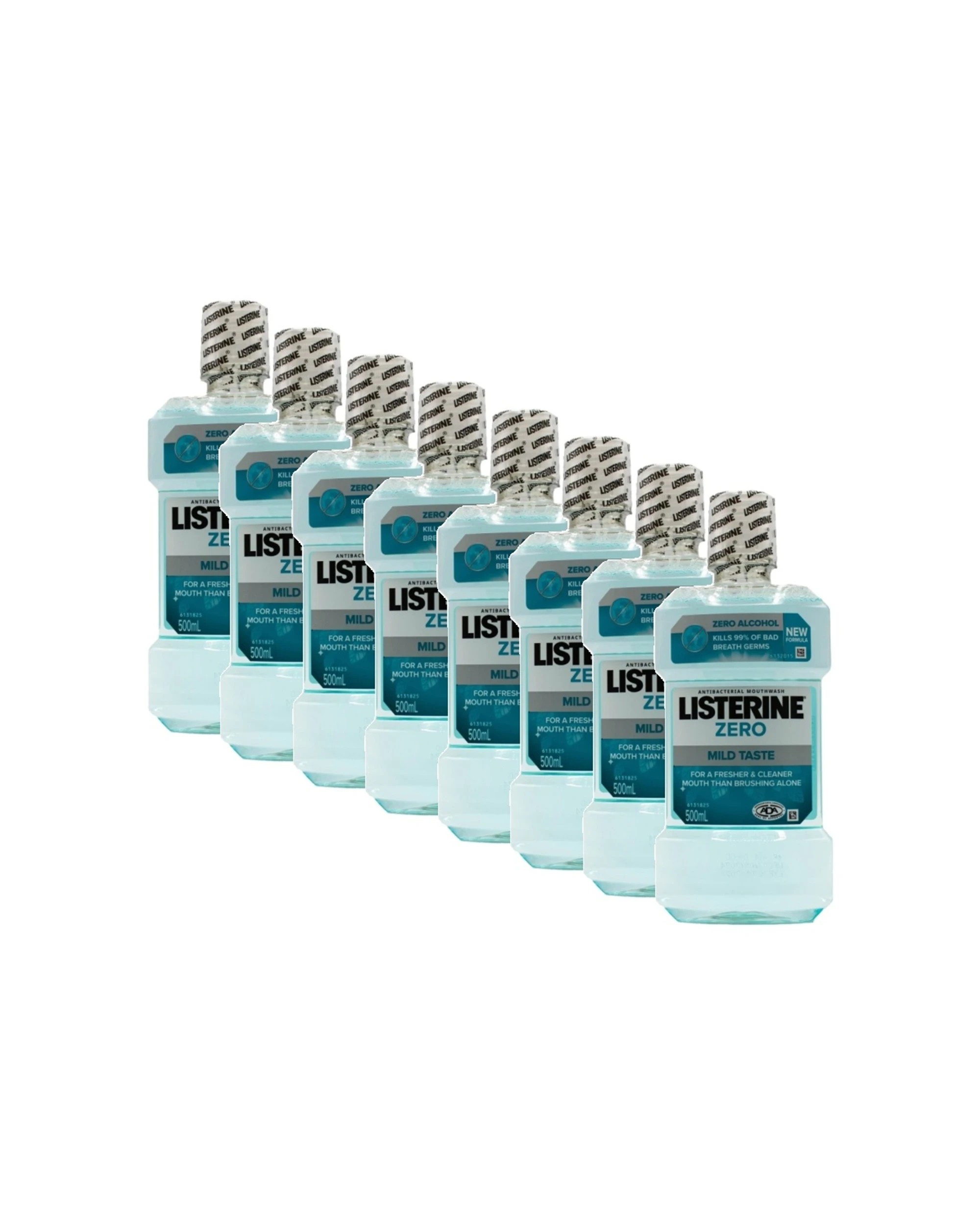 1 Listerine 8PK Zero Cleansing Refreshing Antibacterial Mouthwash Mild 500ml - Clear, 1 of 3