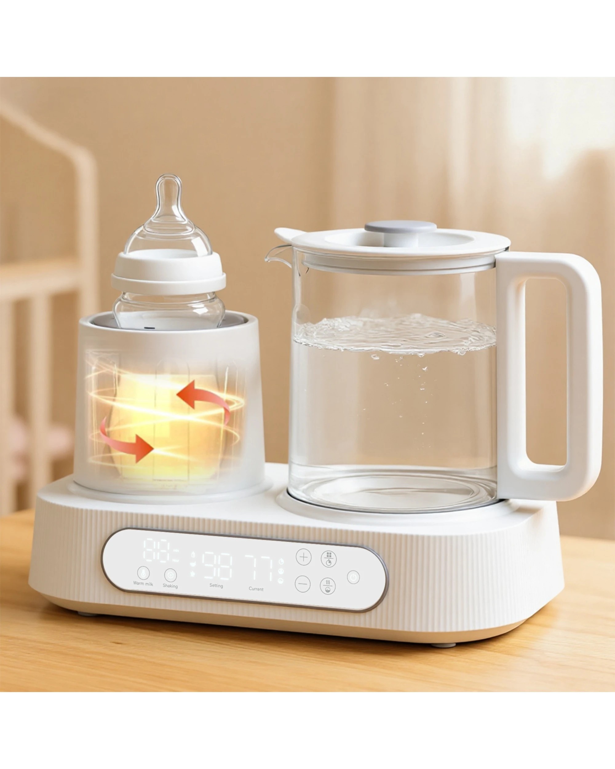 2 Advwin Baby Bottle Warmer and One Click Milk Shaker - White, 2 of 6