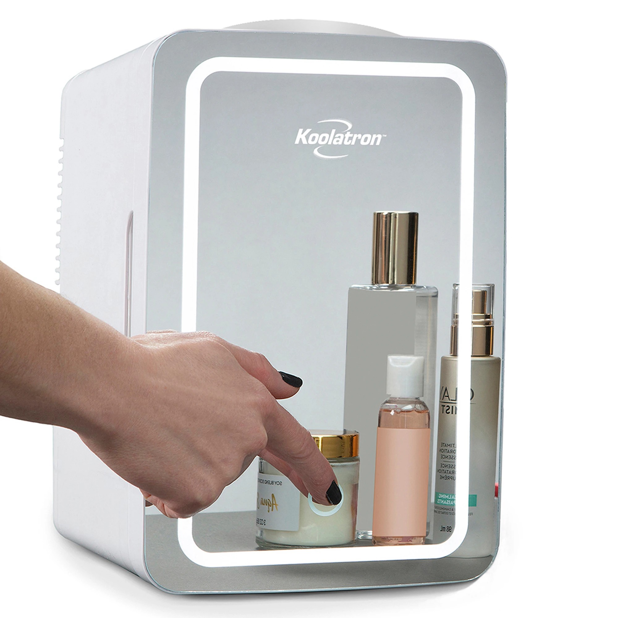 1 Koolatron 6L Cosmetics Fridge with LED Mirror - White, 1 of 6