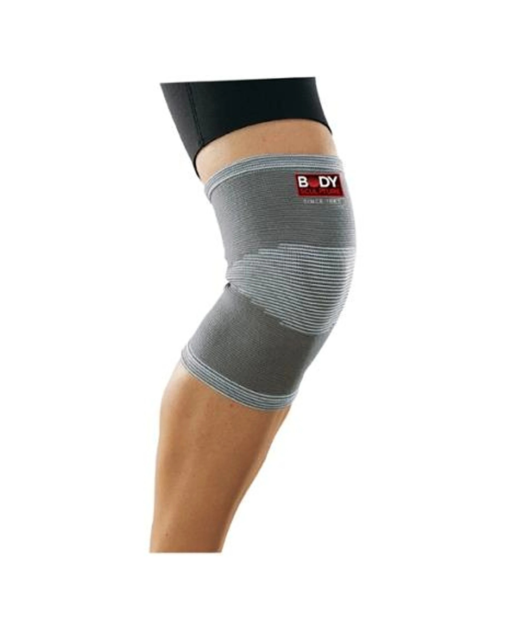 1 Body Sculpture 4 Way Knit Elastic Knee Support Comfort Strap Large - Grey, 1 of 1
