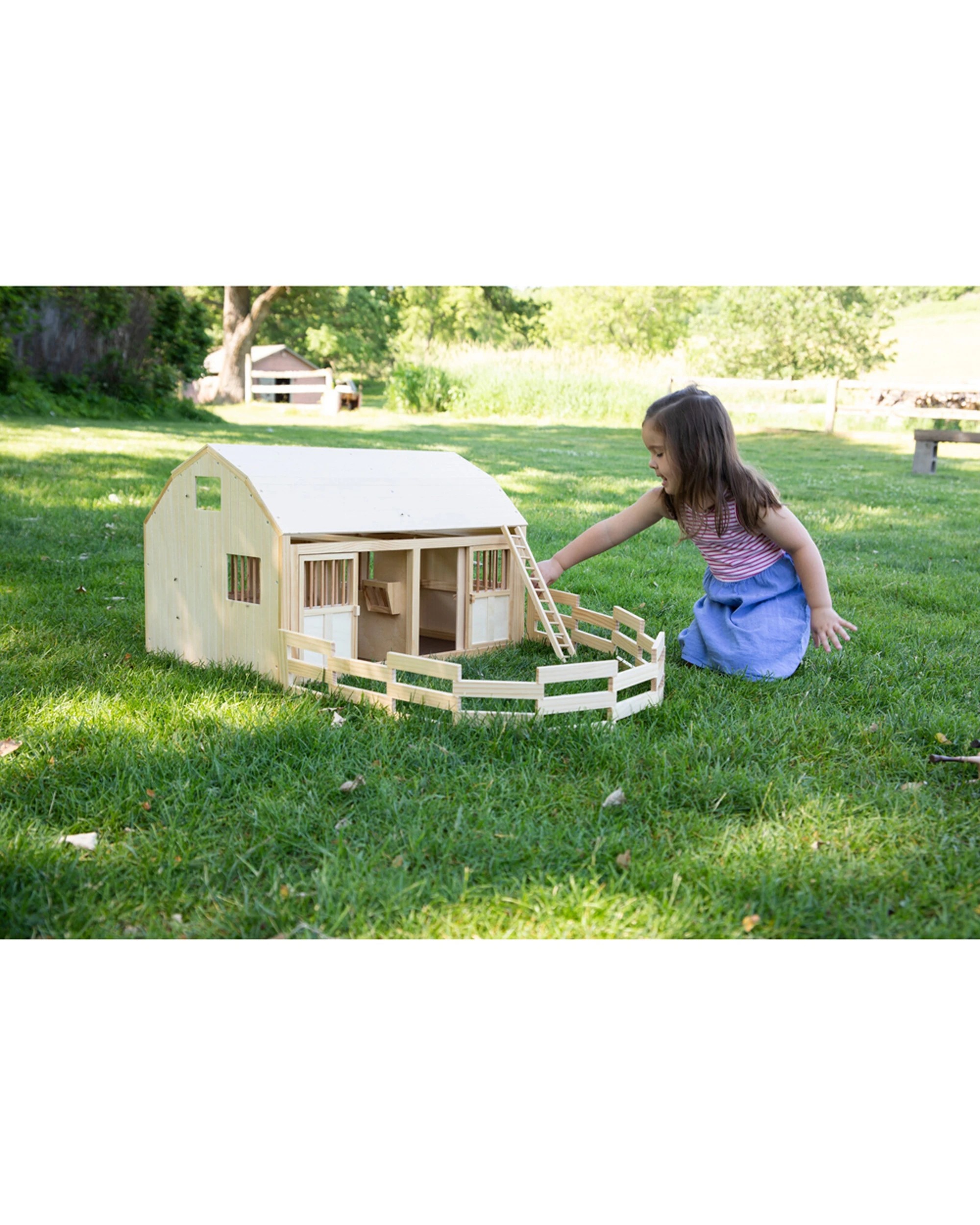 3 Countryside Wooden Stable & Barn Kids Children Farm Creative Play Toy Set - Natural, 3 of 5