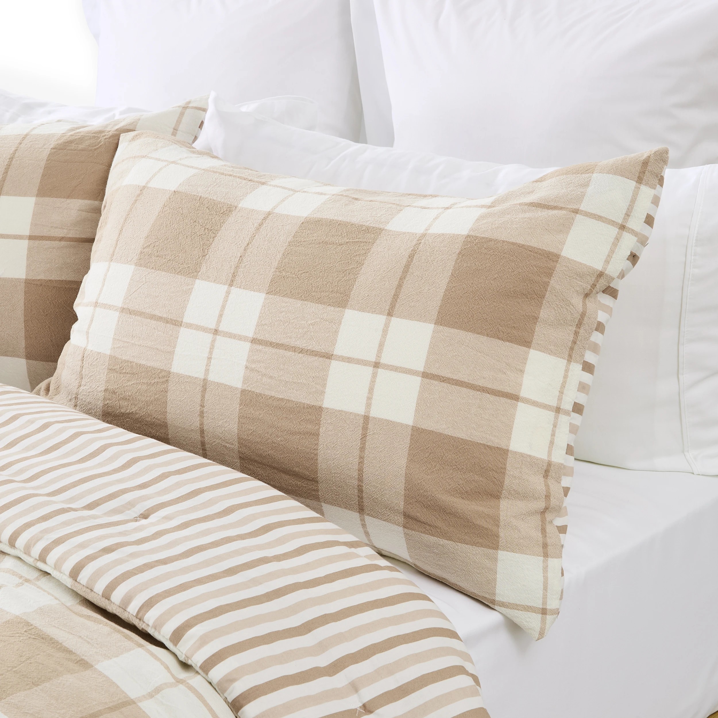 3 Check Cotton Cover Reversible Comforter Set - Queen/King Bed, 3 of 7
