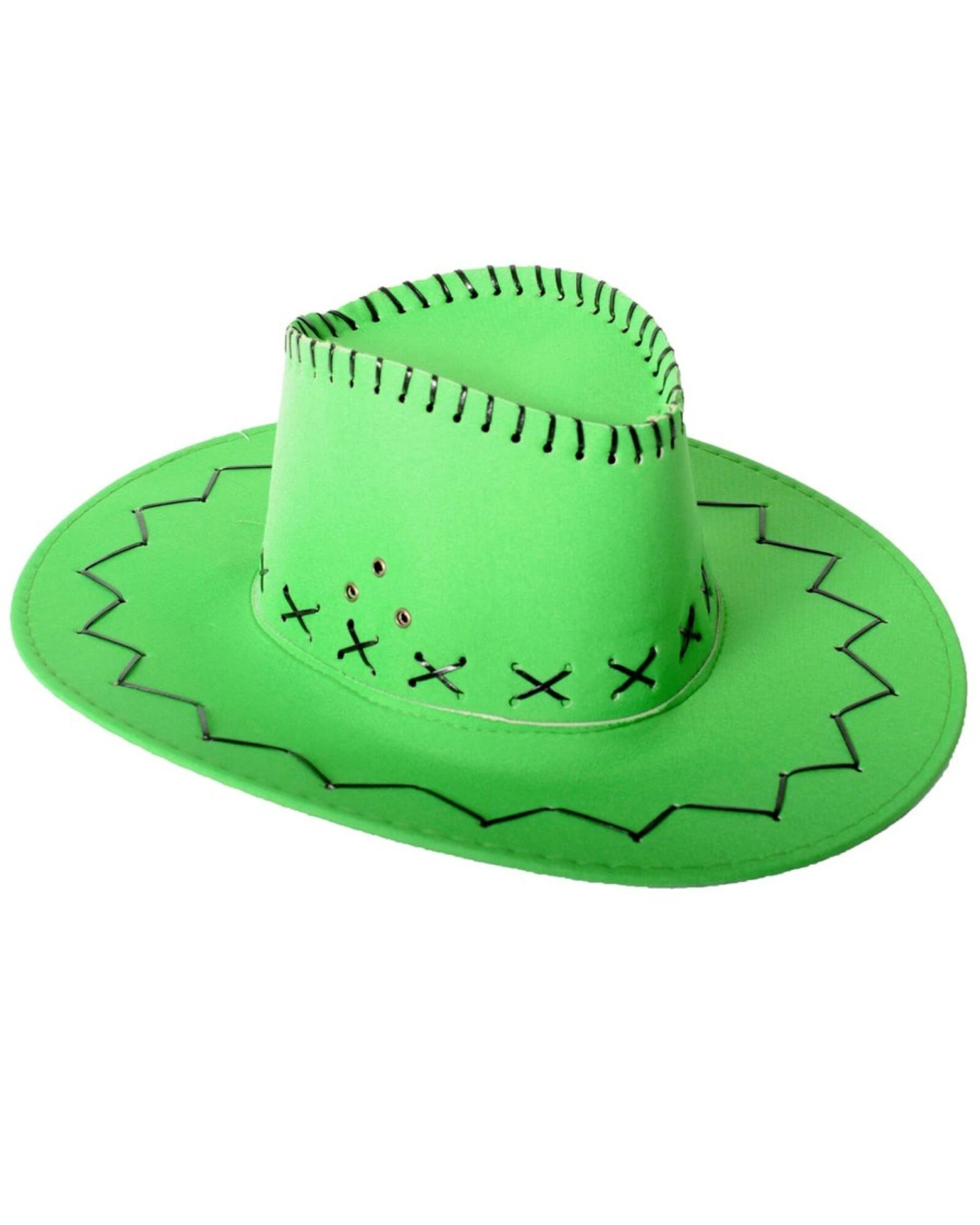 1 BR Costumes Fluro Green Cowboy Hat with Adjustable Chin Cord – Fun Western-Themed, 1 of 1