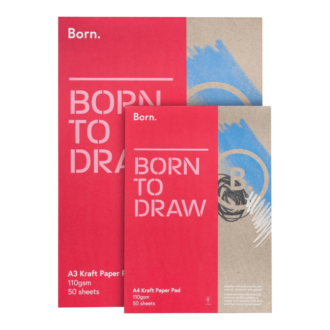 2 Born A3 Kraft Pad 110gsm 50 Sheets, 2 of 4