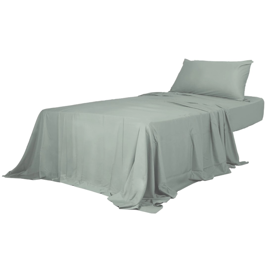 1 Dreamz Grey Bamboo Bed Sheet Set - Single Bed, 1 of 5