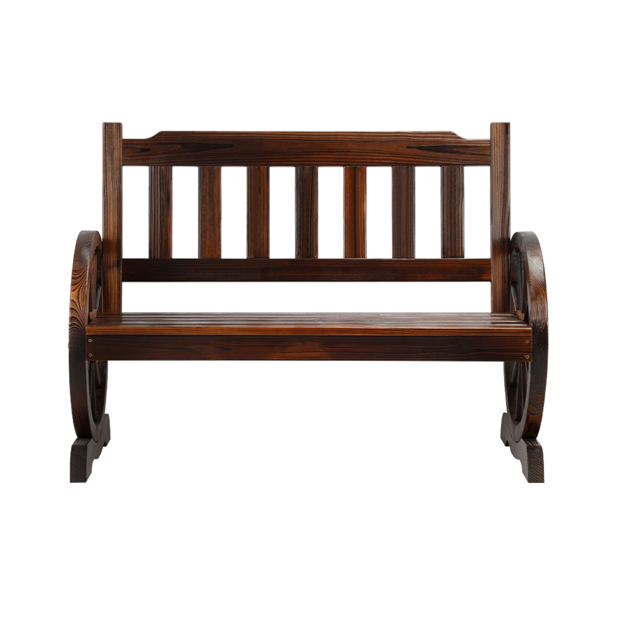 6 Livsip 2 Seater  Outdoor Garden Bench Wooden Wagon Chair - Charcoal, 6 of 10