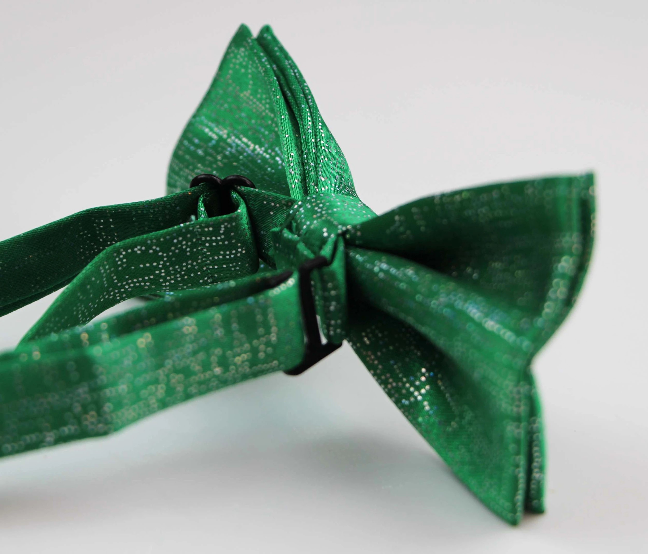 2 Zasel Mens Green Sparkly Glitter Patterned Bow Tie - Green, 2 of 4