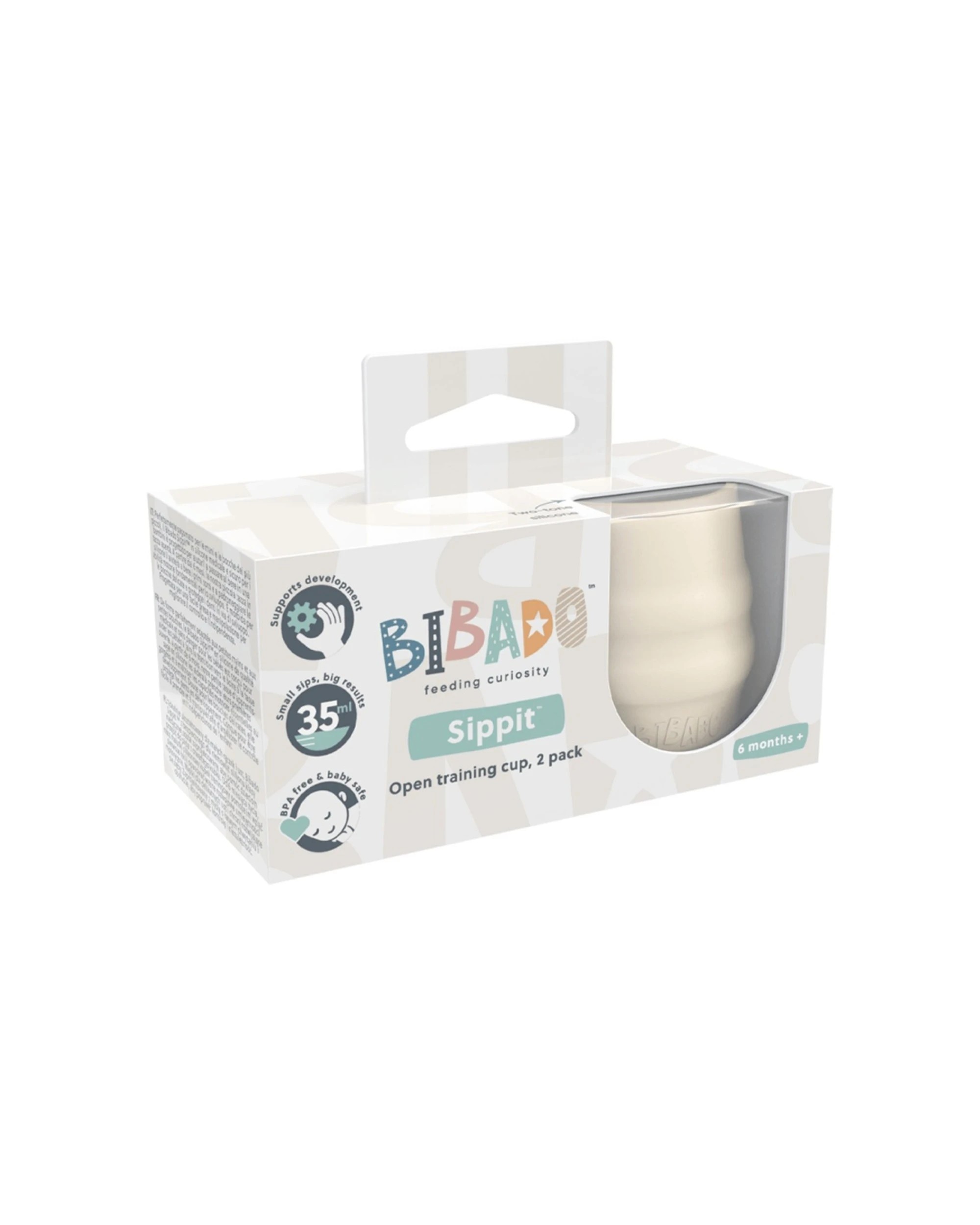 2 Bibado 2pc Sippit Cup Baby Training Drinking Cups Silicone 35ml Fawn - Yellow, 2 of 5