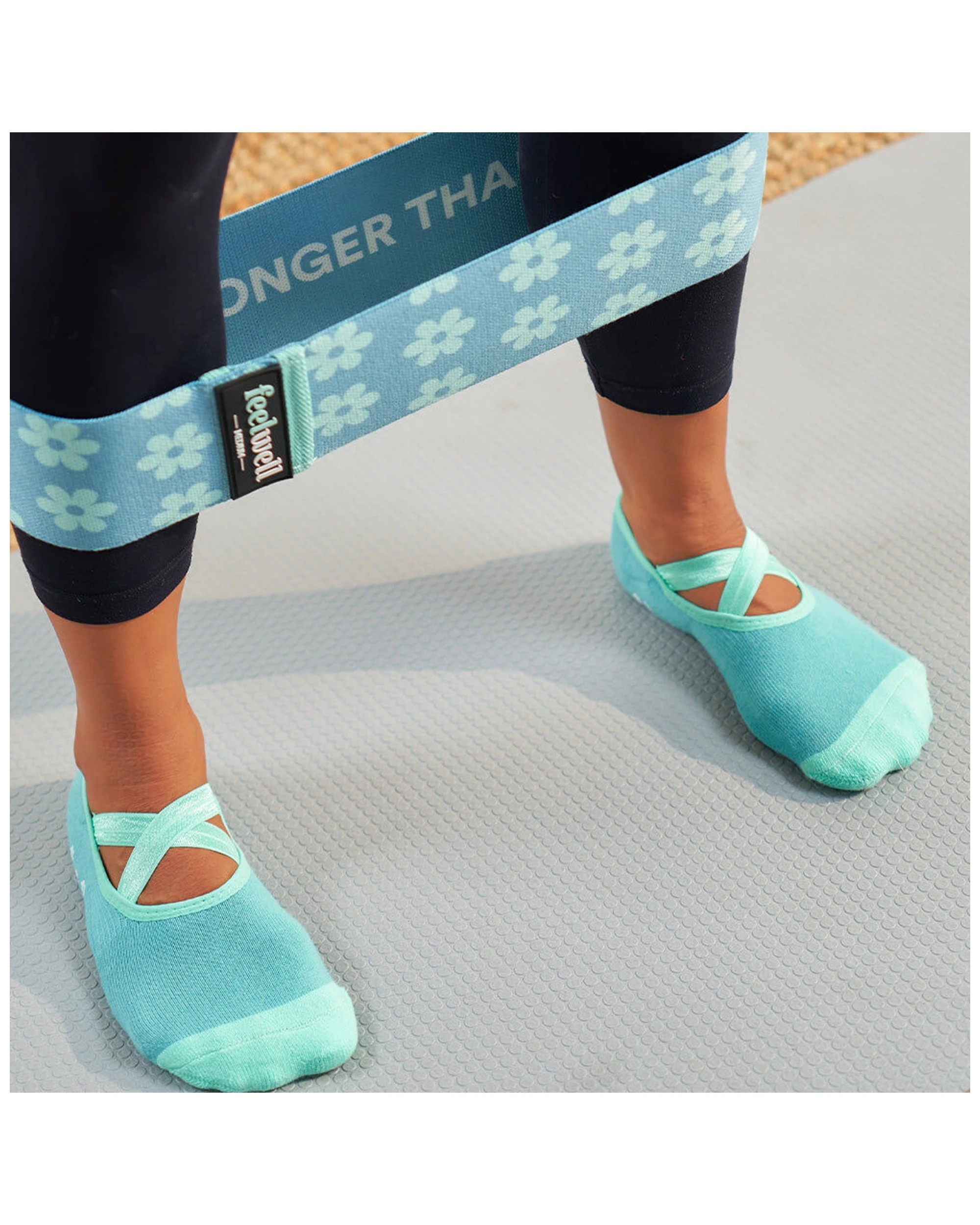 8 Annabel Trends Feel Well Resistance Bands 2 Pack Hard And Medium Polyester - Blue, 8 of 9