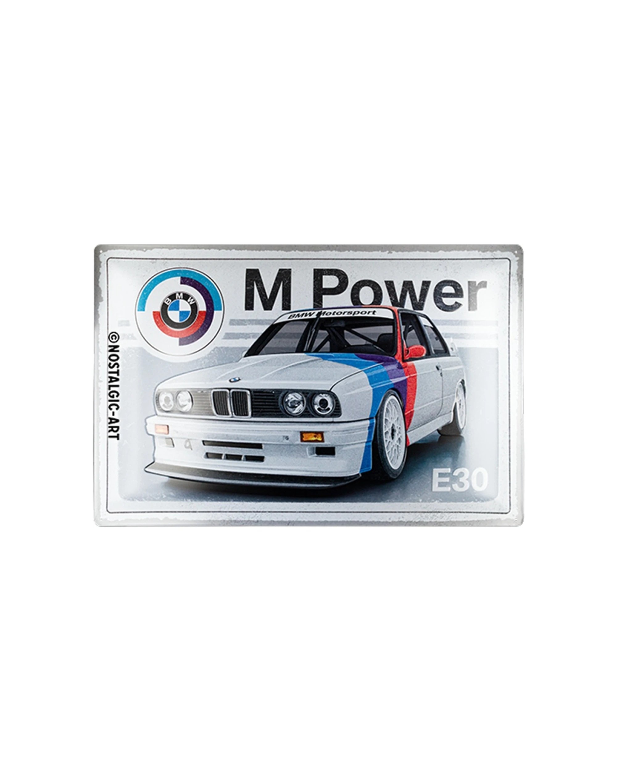 1 Nostalgic-Art XL 40x60cm Metal Wall Art Sign Plaque - Motorsport M Power E30 - Multi, 1 of 1