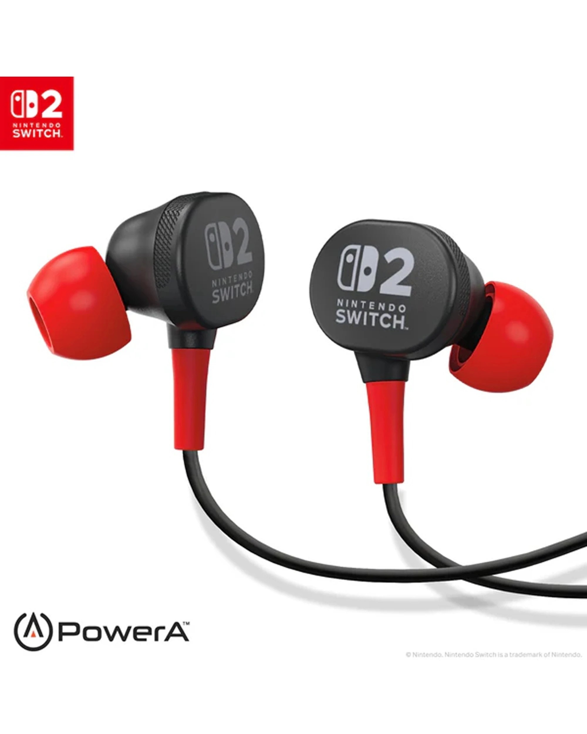 2 PowerA Nintendo Switch 2 Wired Earbuds With Mic & Drawstring Bag 3.5mm - Black, 2 of 7