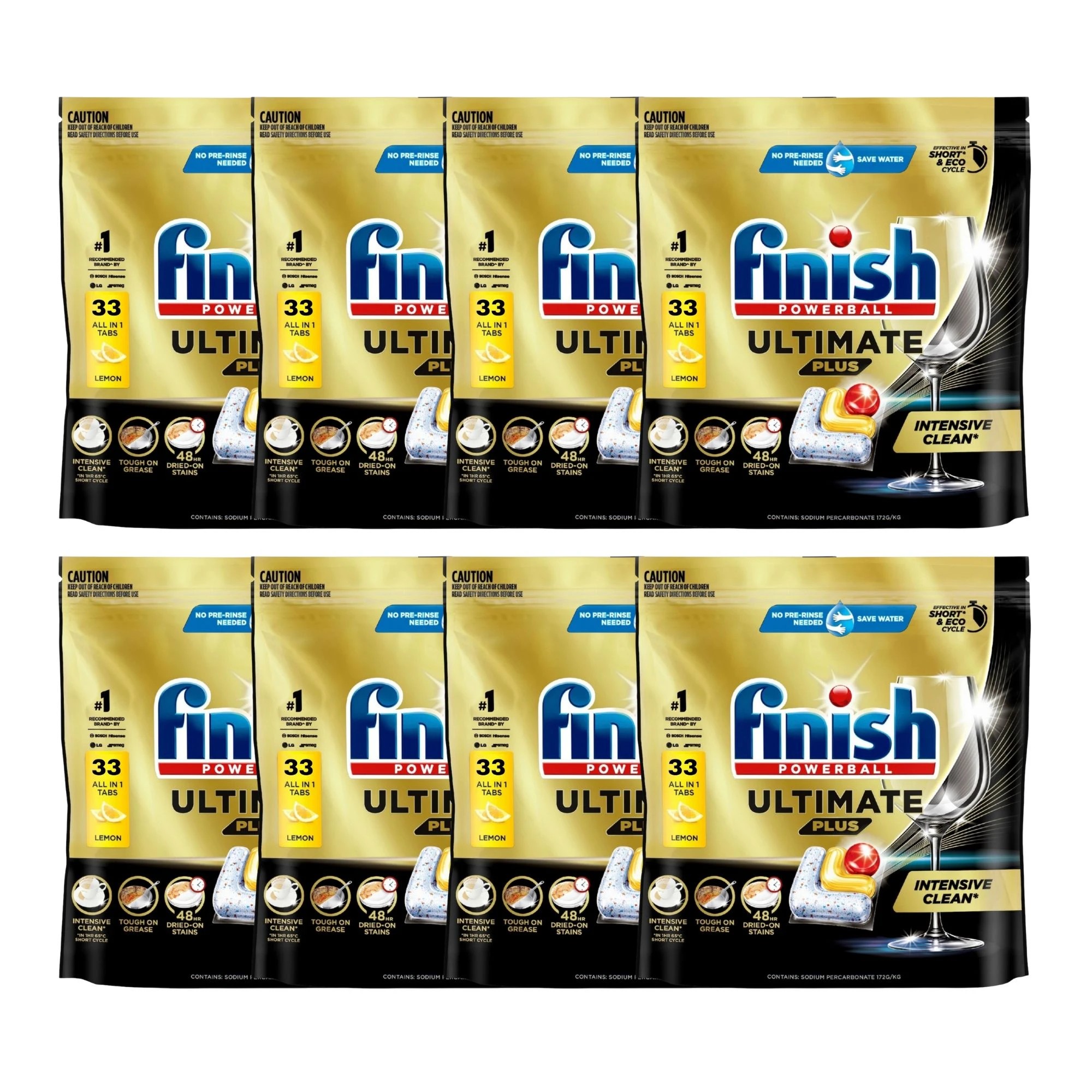 1 Finish Ultimate Plus Dishwasher Tablets Lemon 33'S  X8, 1 of 1