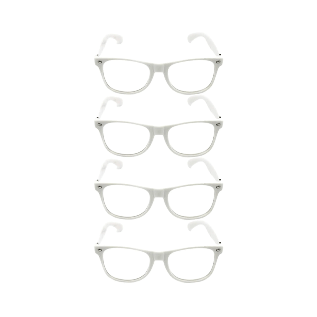 1 Br Costumes 4x Wayfarer Sunglasses Glasses Party Wedding Fun Costume Dress Up - White/clear, 1 of 2