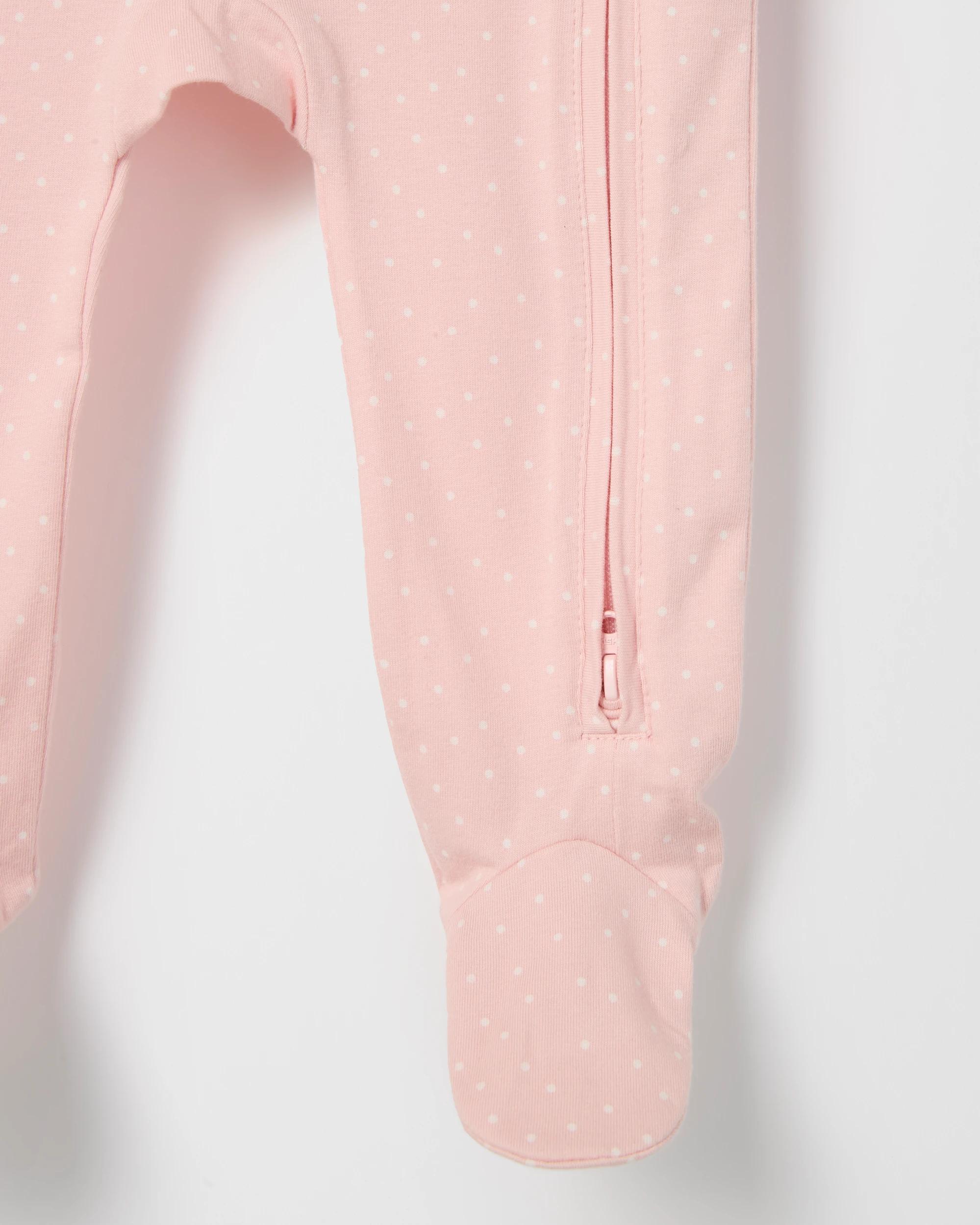 6 Target Baby Organic Cotton 3 Pack Zip Coverall BEAR BOW LOTUS, 6 of 6