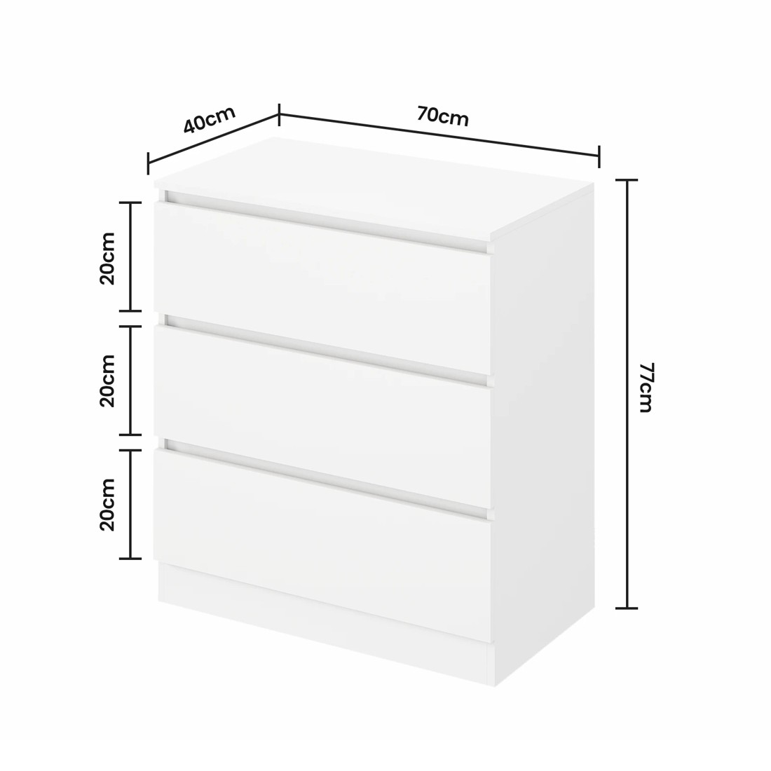 7 Advwin Bedside Table Set Of 2 Nightstand Large Storage Cabinet 3 Drawers, 7 of 8