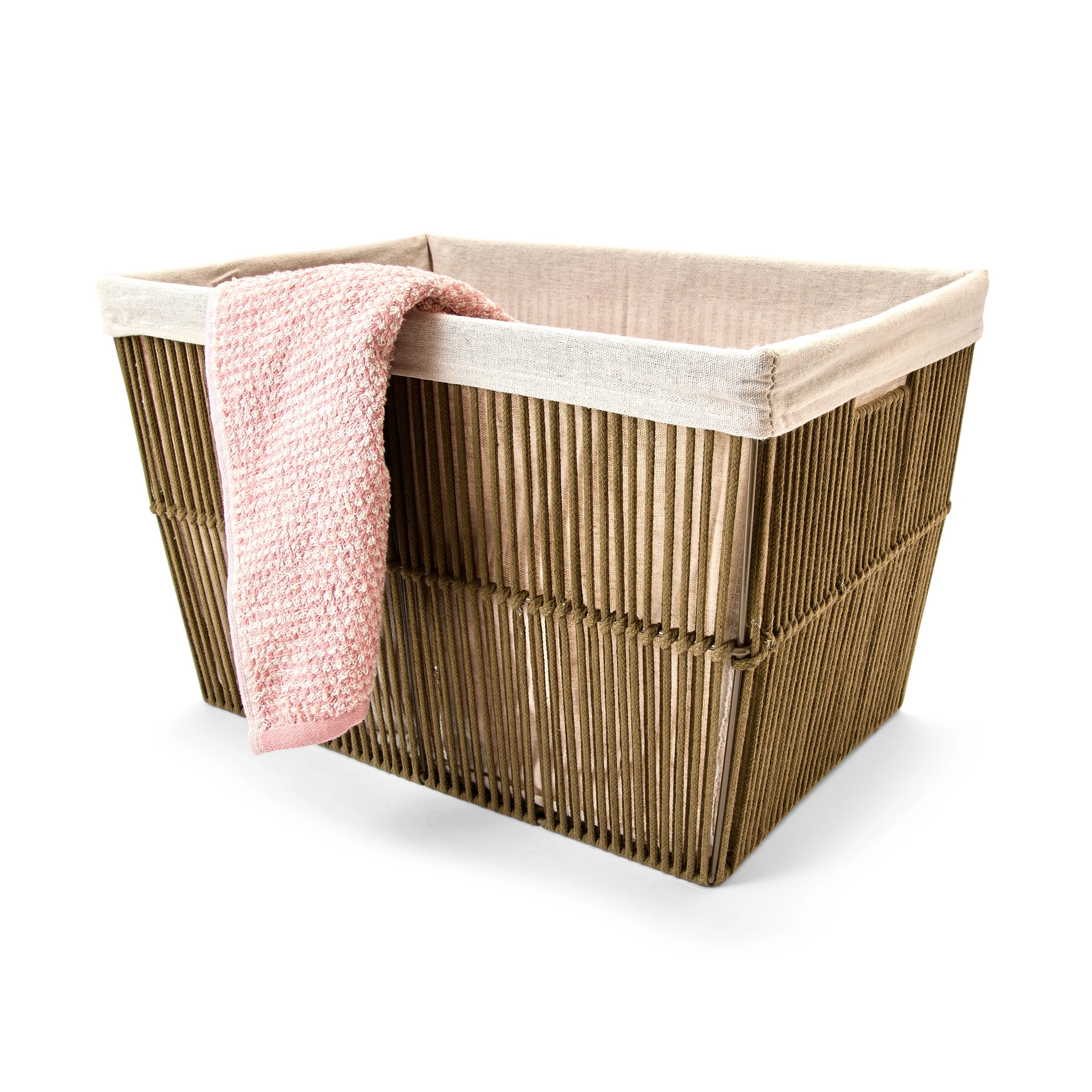 2 Rope Rectangle Basket - Green, 2 of 8