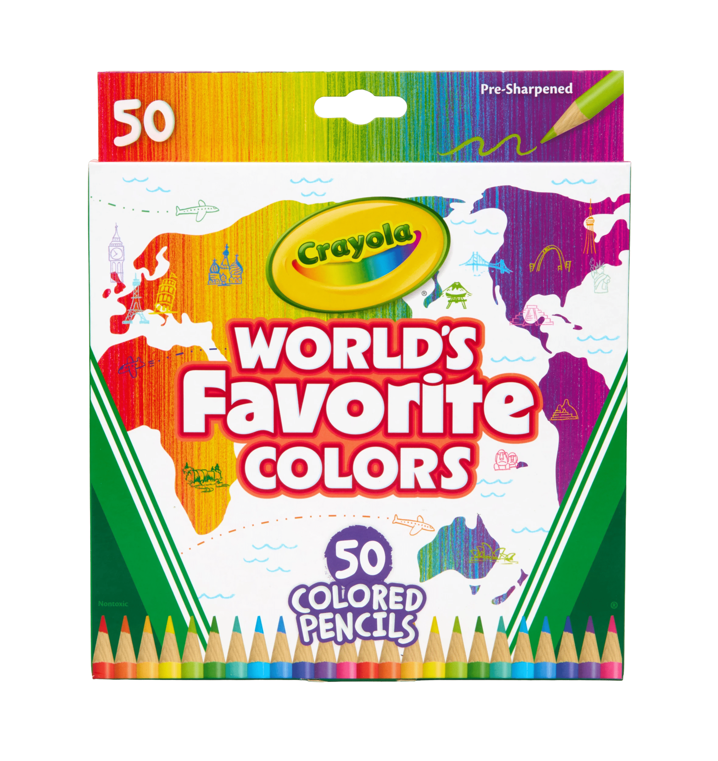 1 Crayola 50 Pack World's Favourite Colours Coloured Pencils - Multi, 1 of 3