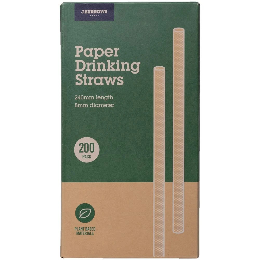 3 J.Burrows Kraft Paper Straws 200 Pack 8mm, 3 of 5