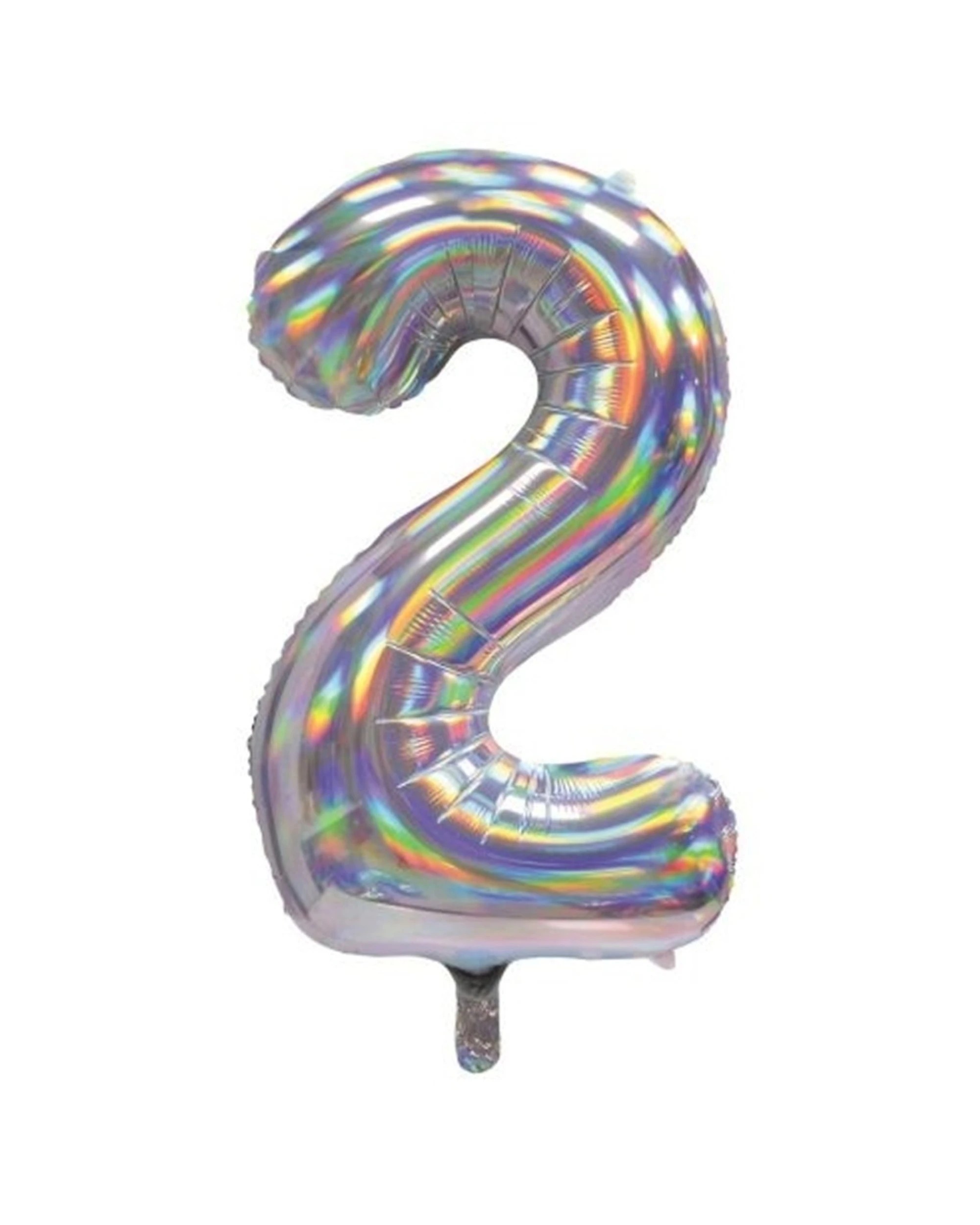 1 Alpen Decrotex Foil Balloon Number 2 Party Decoration 34 Inches Irid - Silver, 1 of 1
