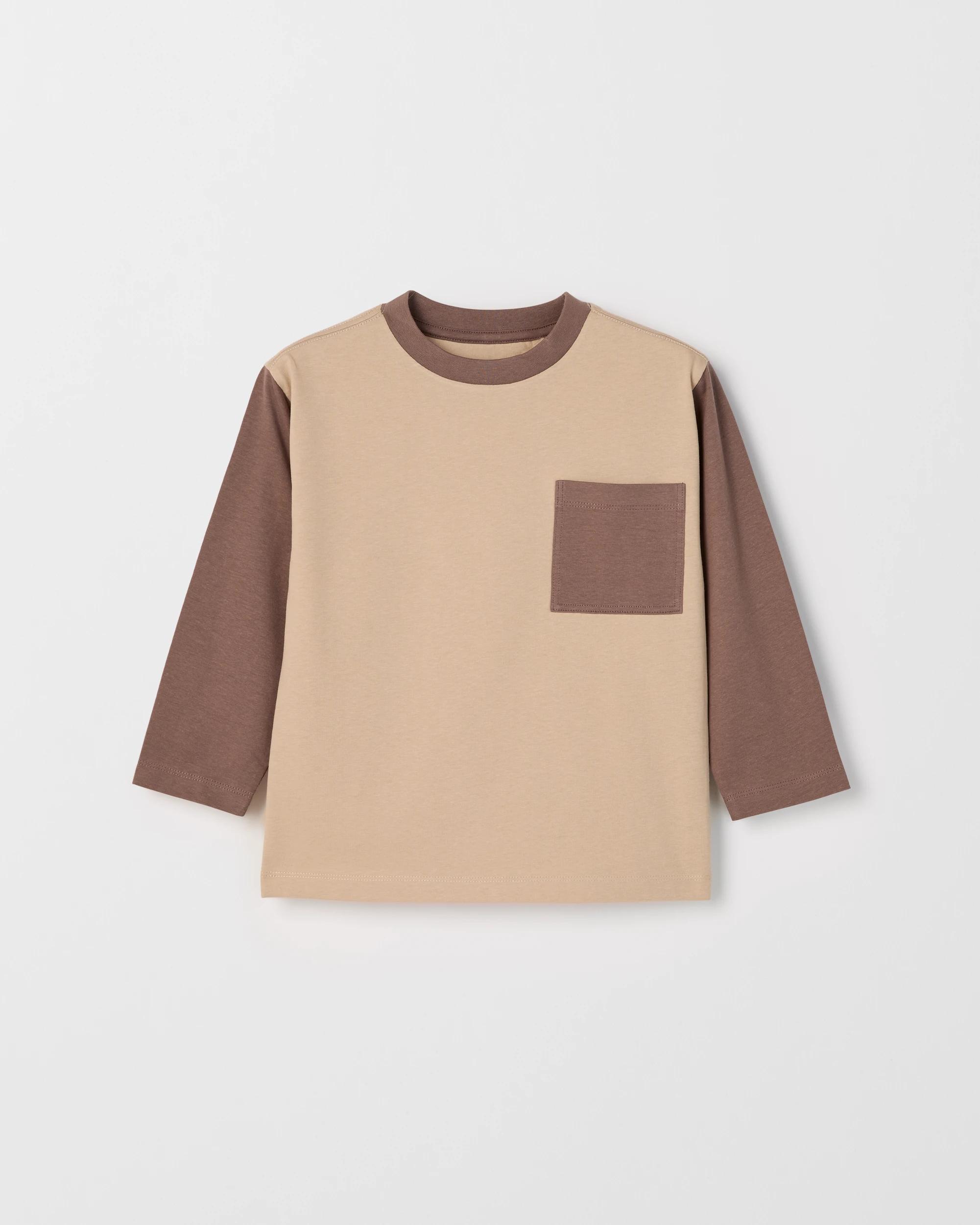 3 Target Kids Australian Cotton 3 Pack Long Sleeve T-Shirts TAN, 3 of 5